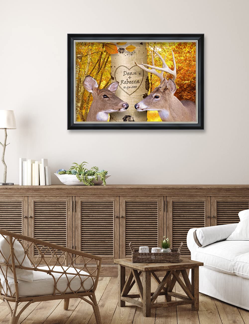 Ipic - Oh My Dear,Personalized Ideal Gift Custom Framed Wall Art With Names And Date, Giclee Prints With Solid Wood Frame, Uniqu