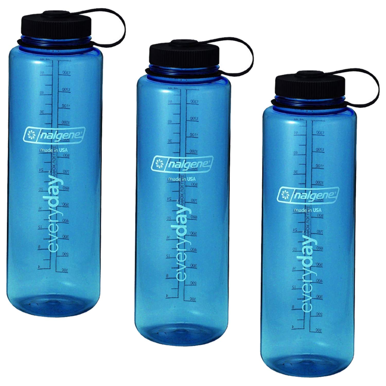 Nalgene Silo 48Oz Tritan Wide Mouth Bottle - 3 Pack (Blue)