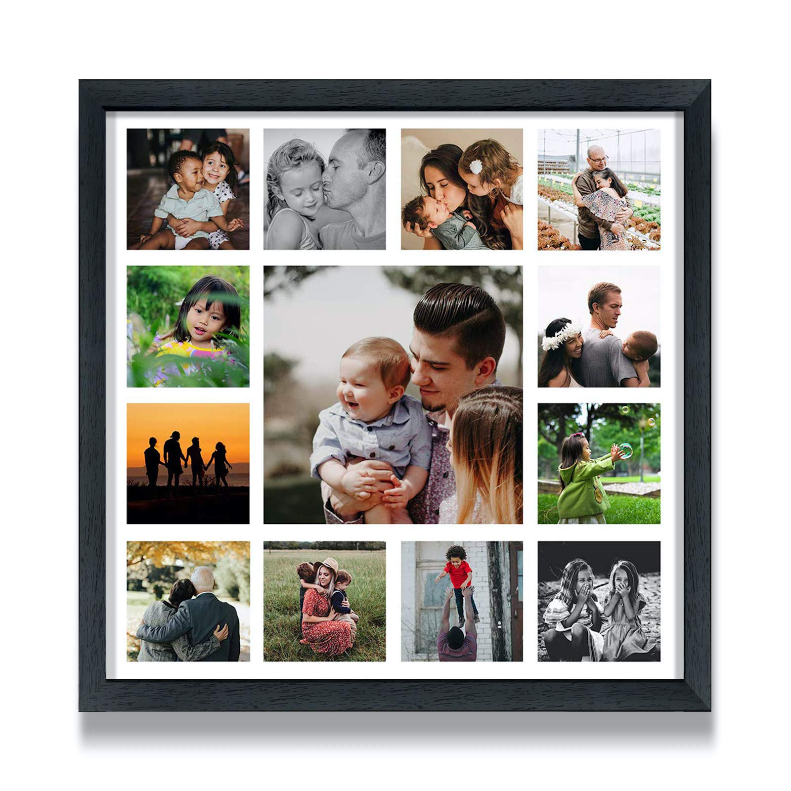 WhatsYourPrint Personalised Photo Collage Frames (Size 13x13 Inches, 13 Photos Black Frame)-New Condition