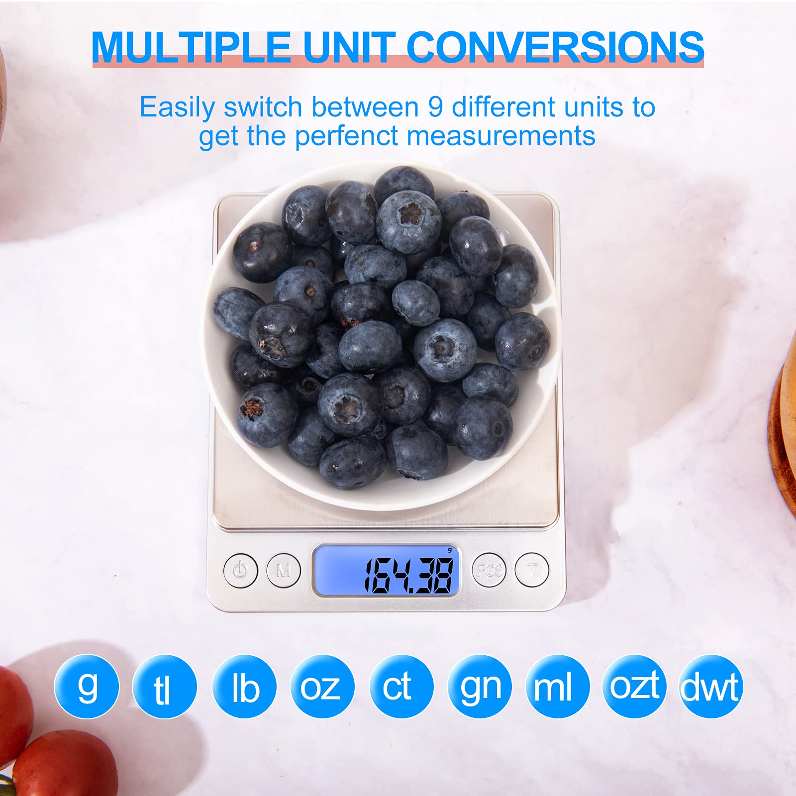 Gram Scale Small Digital Food Scale, 500G By 0.01Gram/0.001Ounce, Accurate Weighting, Meiya Multifunction Kitchen Scale For Jewe