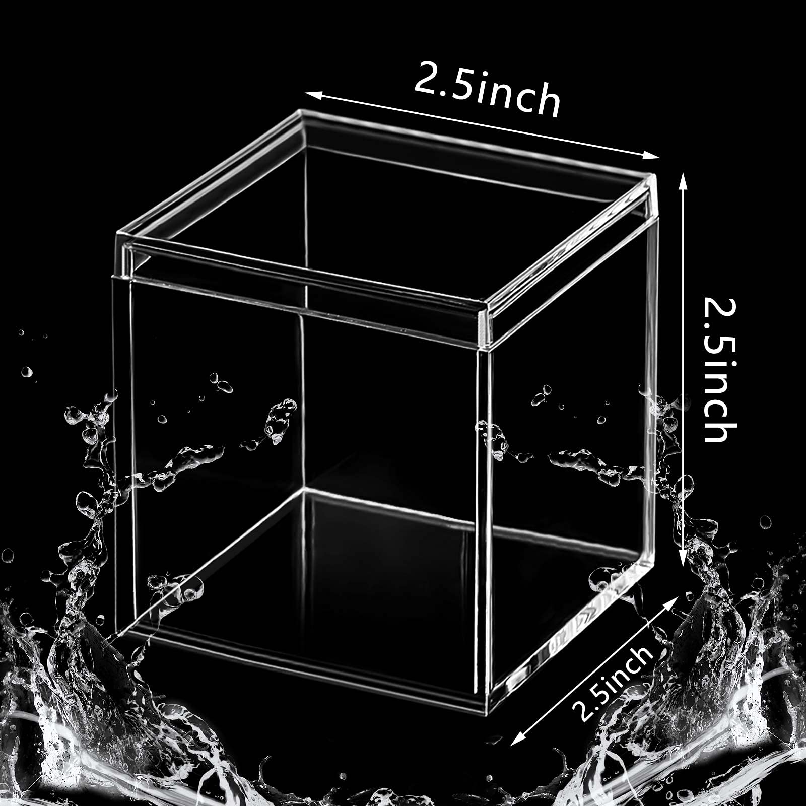 Blulu 8 Pieces Clear Acrylic Plastic Jewelry Box Mini Storage Box Mini Cube Containers with Lids for Candy and Tiny Jewelry(2.6