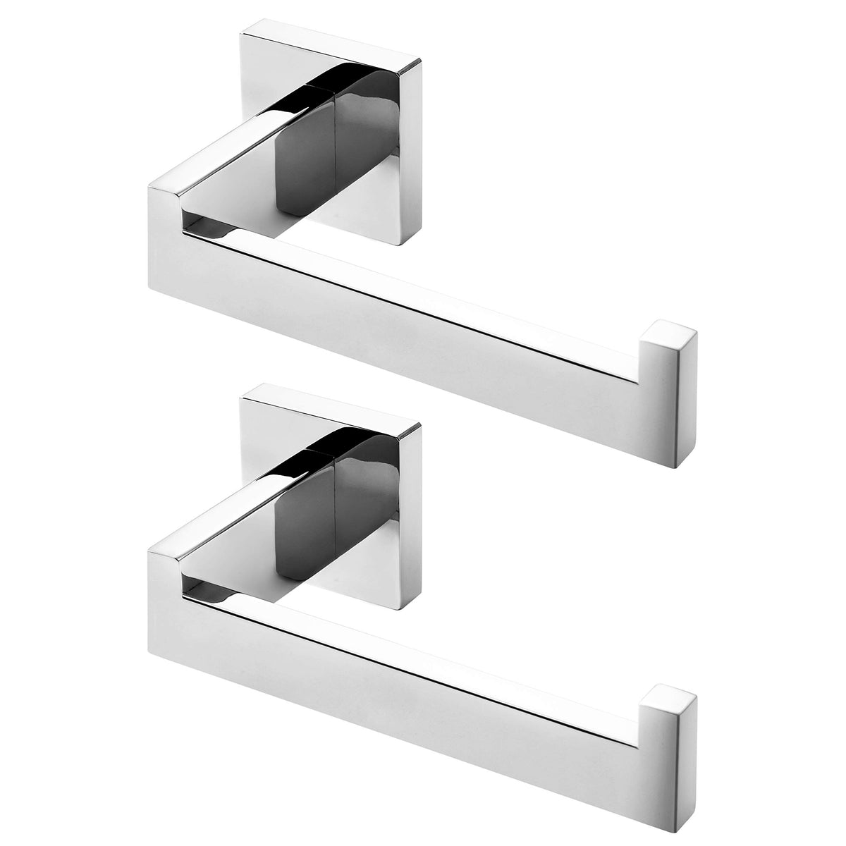 Hitslam Chrome Toilet Paper Holder Premium 304 Stainless Steel Square Toilet Roll Holder For Bathroom Rustproof Wall-Mounted 2 P
