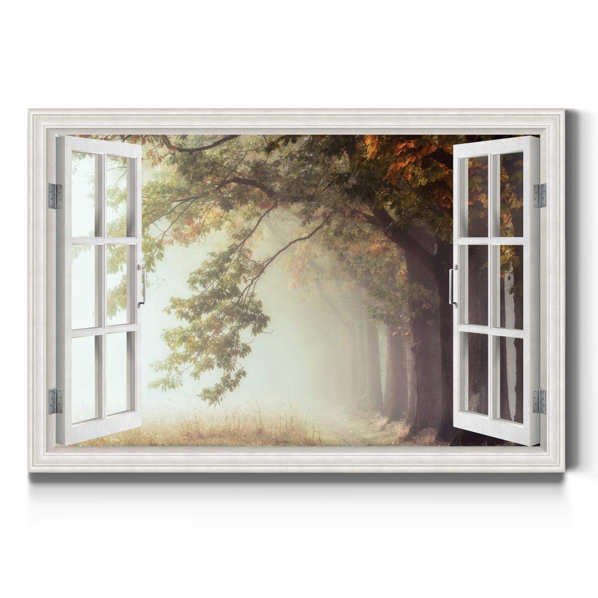 Renditions Gallery Canvas Nature Wall Art Window View Paintings Artwork Serene Misty Forest Glam Modern Horror Wall Hanging Deco