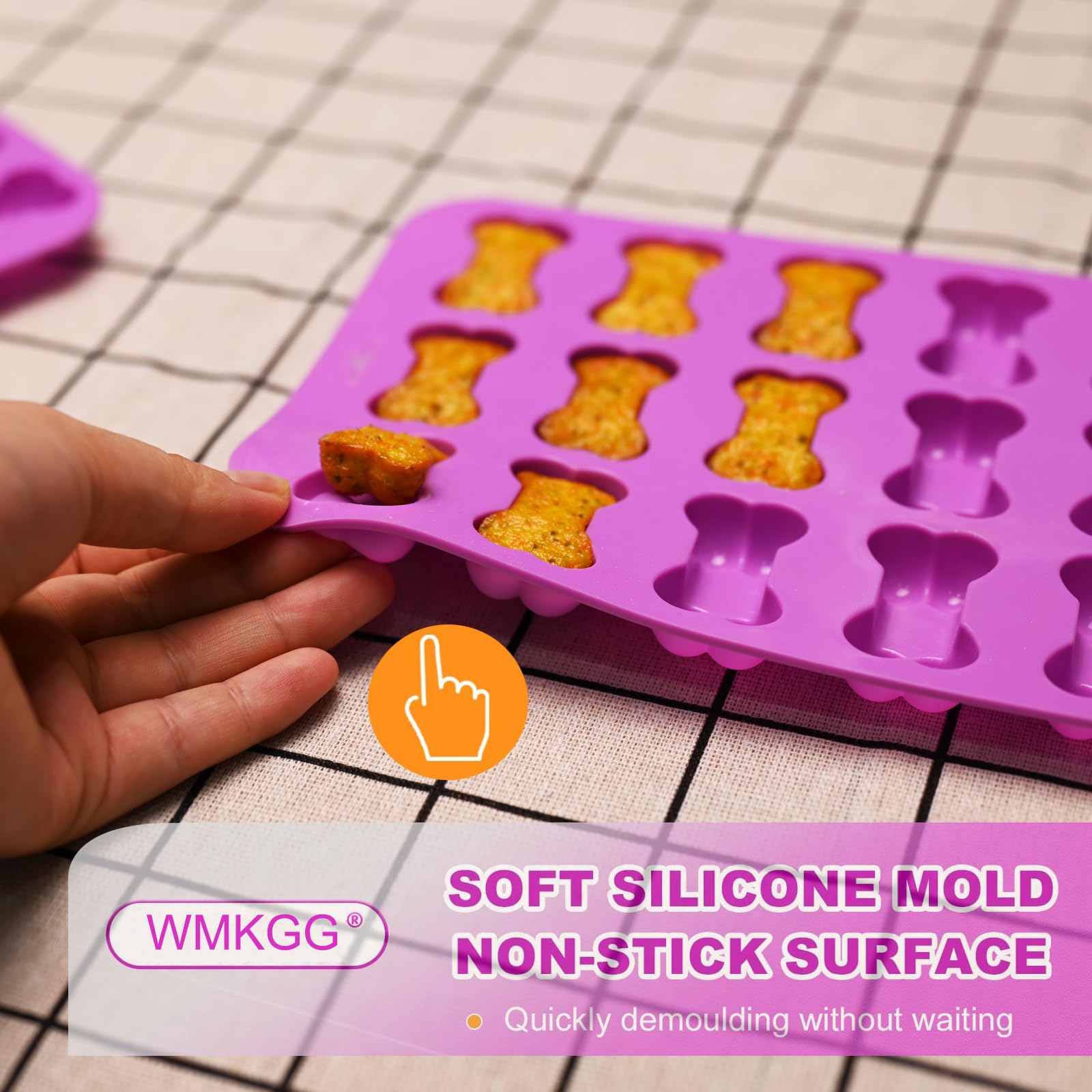 Wmkgg Puppy Dog Paw And Bone Silicone Molds, Set Of 5 Food Grade Baking Molds For Chocolate, Candy, Jelly, Ice Cube, Dog Treats,
