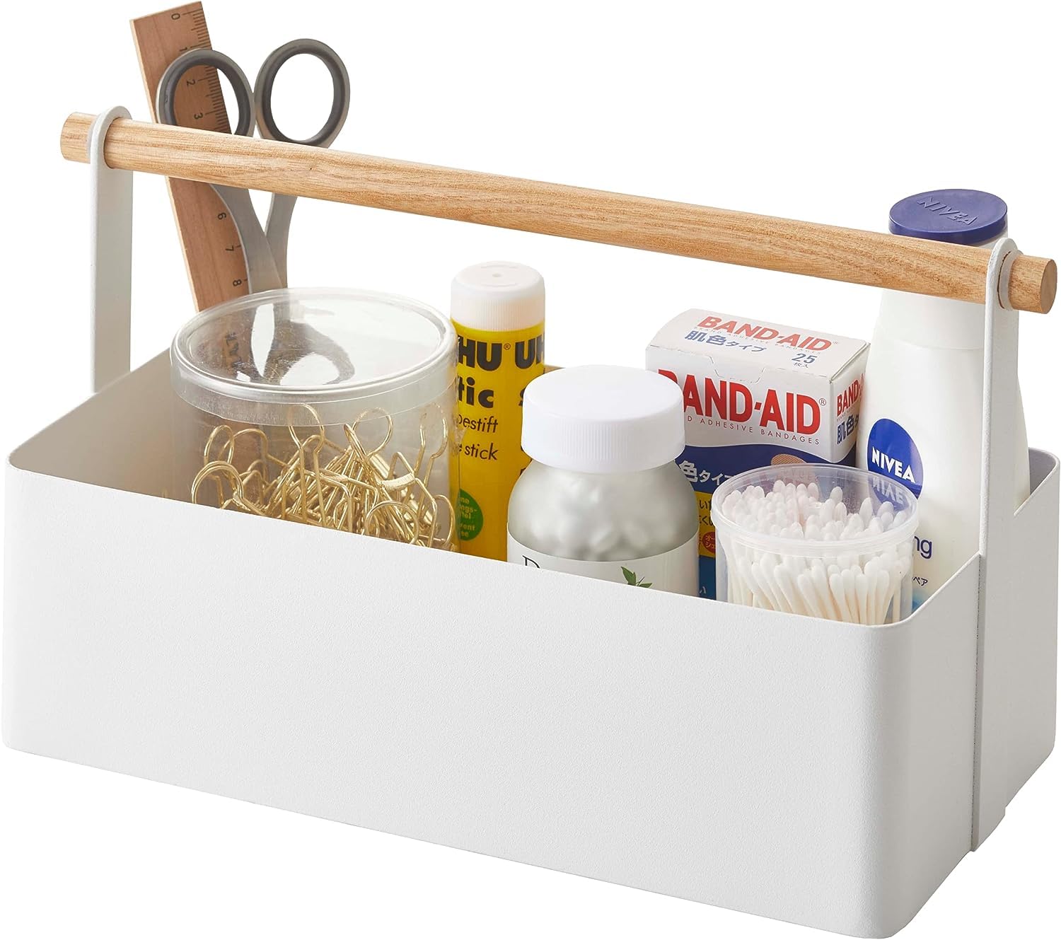 Arhat Organizers Storage Organizer Rack | Multipurpose Storage Caddy | Countertops Rack | Wooden Handle Pack Of 1 | Baskets And 