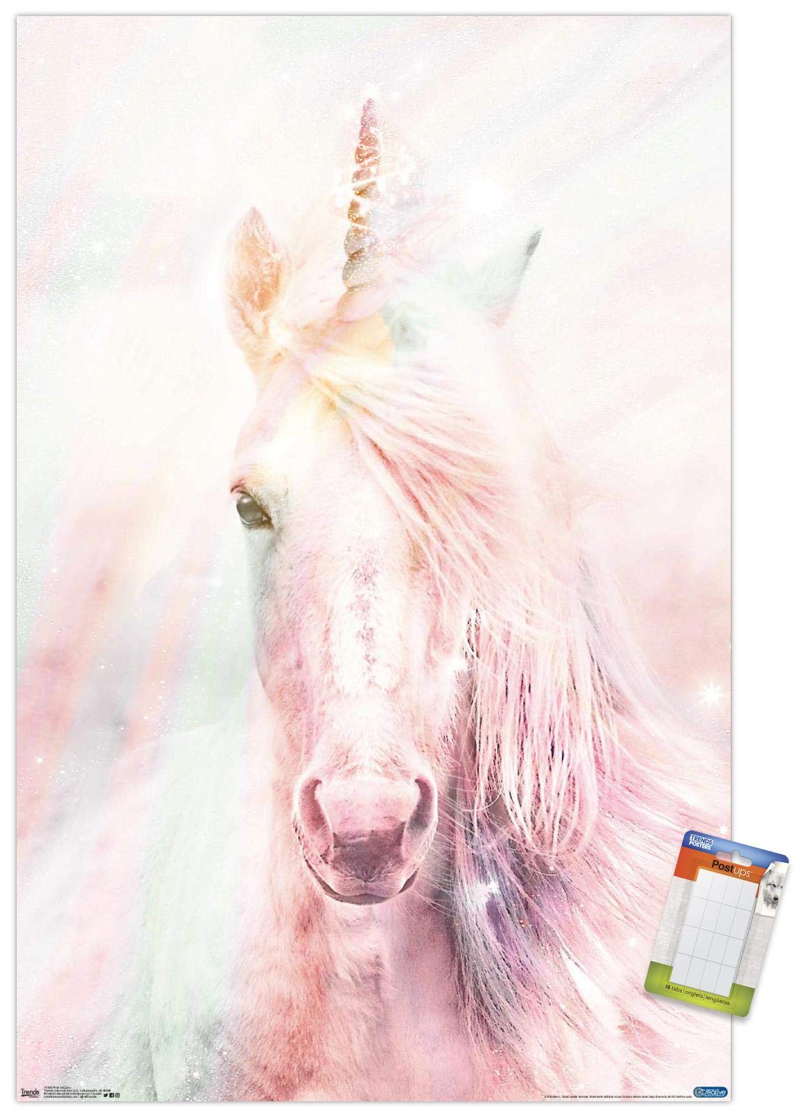 Trends International Pink Unicorn Wall Poster, 22.375'' X 34'', Premium Poster & Mount Bundle