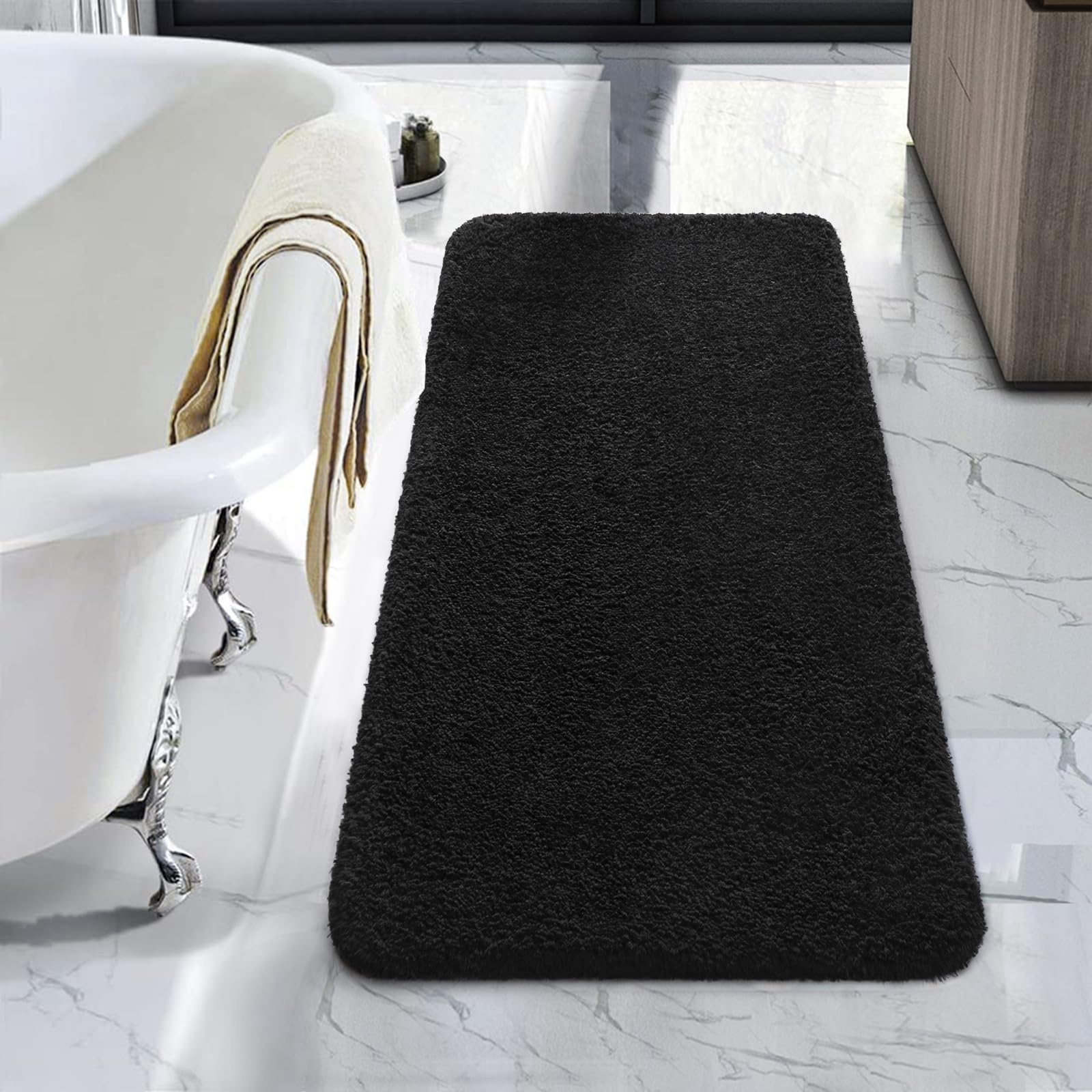 Lochas Bathroom Rug Runner 24X48 Inch, Soft Thick Absorbent Microfiber Bath Rugs For Bathroom, Machine Washable, Shaggy Plush No