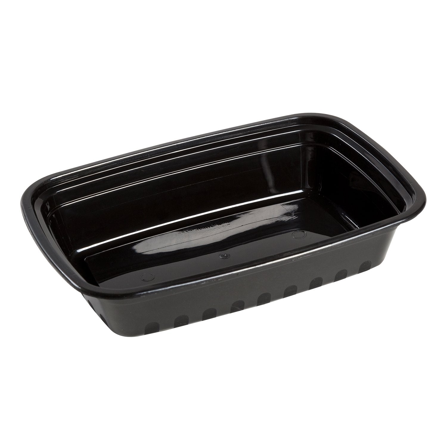 Amercare 7.75 Inch X 5.5 Inch Black Plastic Containers And Lids, 1.5 Inches Deep, 24 Ounces, For Microwave Or Freezer, Pack Of 1