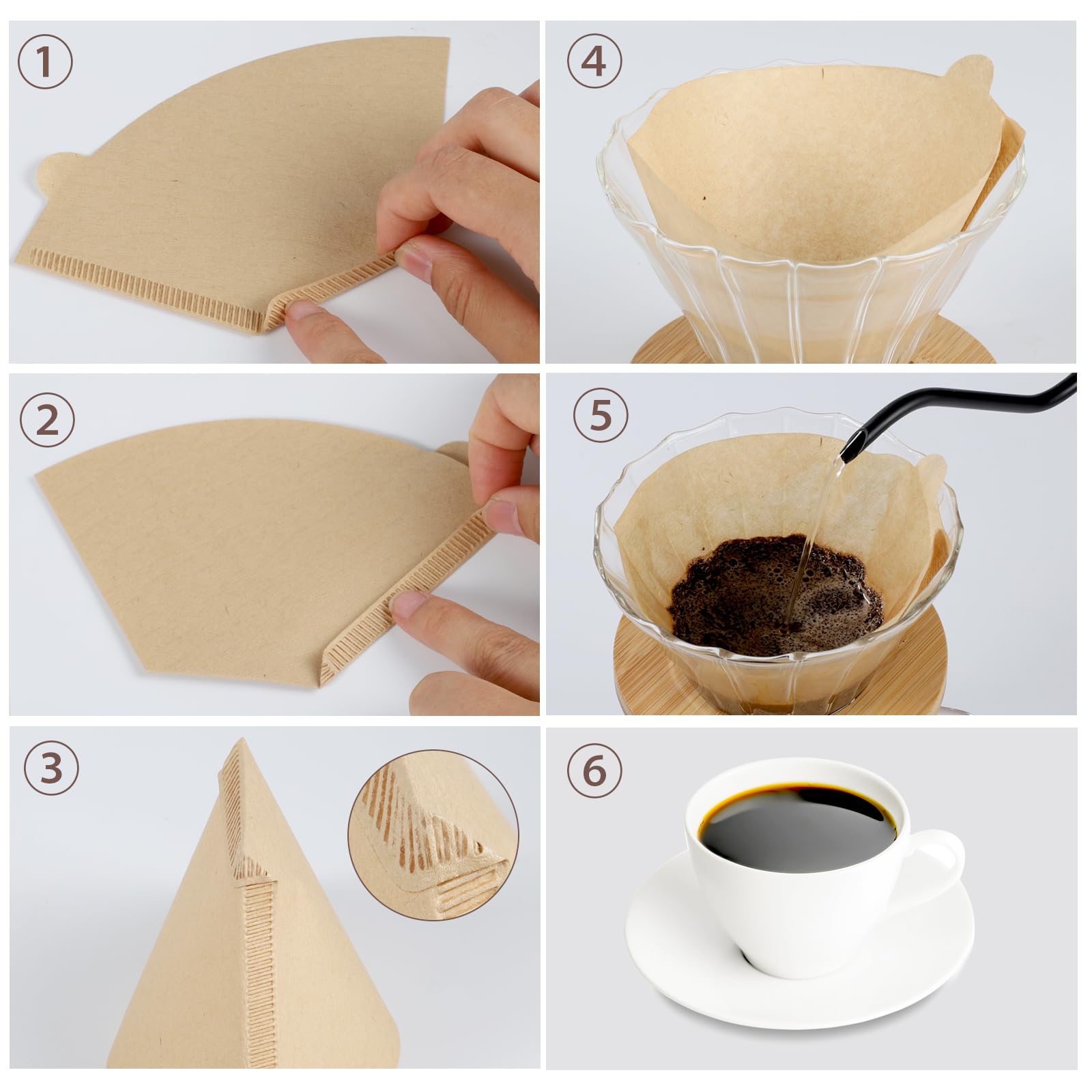 200 Count Coffee Filter #2, 2 Cone Coffee Filters Unbleached Natural 2 Cone Filters Paper Compatible With Drip And Pour Over Cof