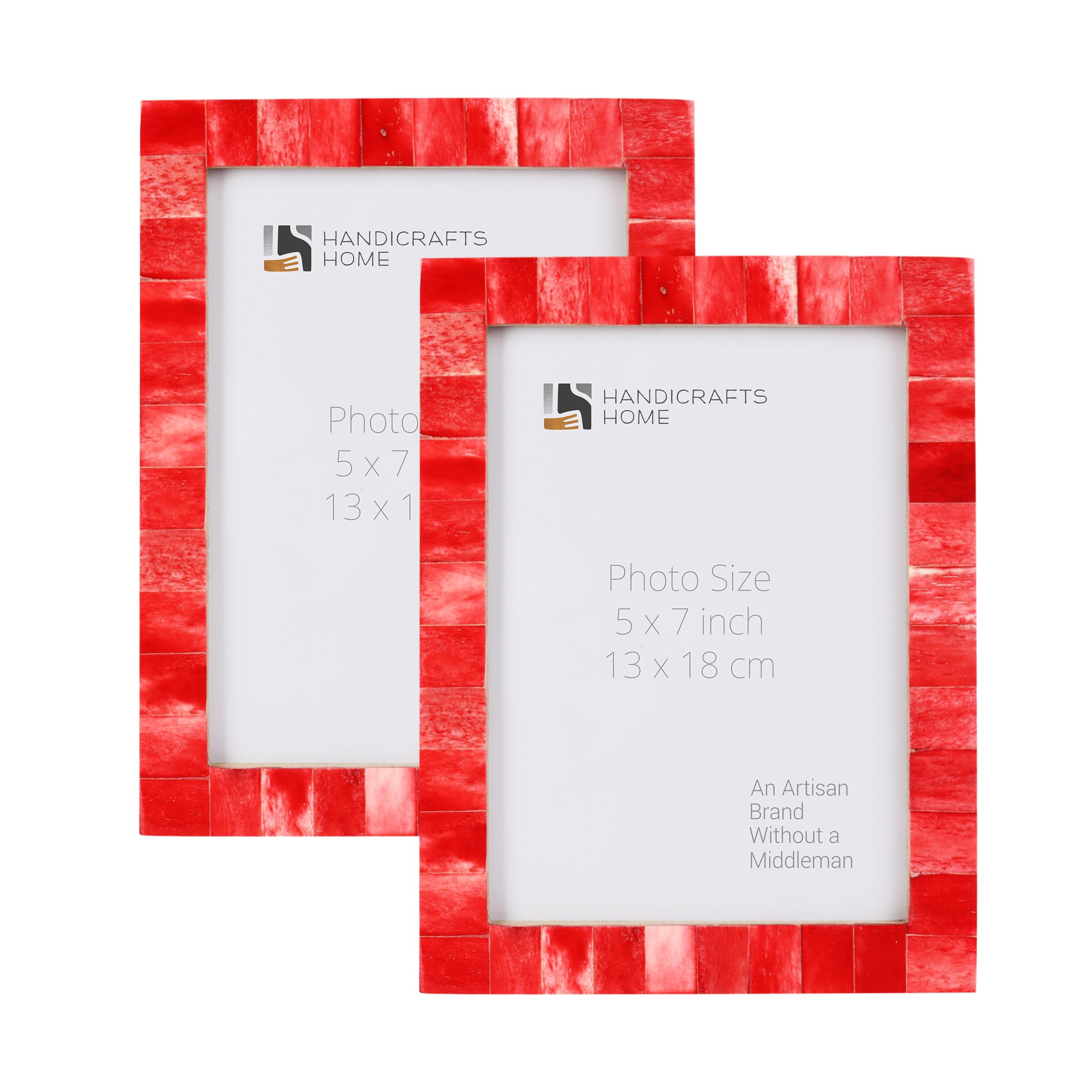 Handicrafts Home 5x7 Picture Frames Pack of 2 - Classic Collection Handcrafted Photo Frames, Perfect for Wall & Tabletop Display
