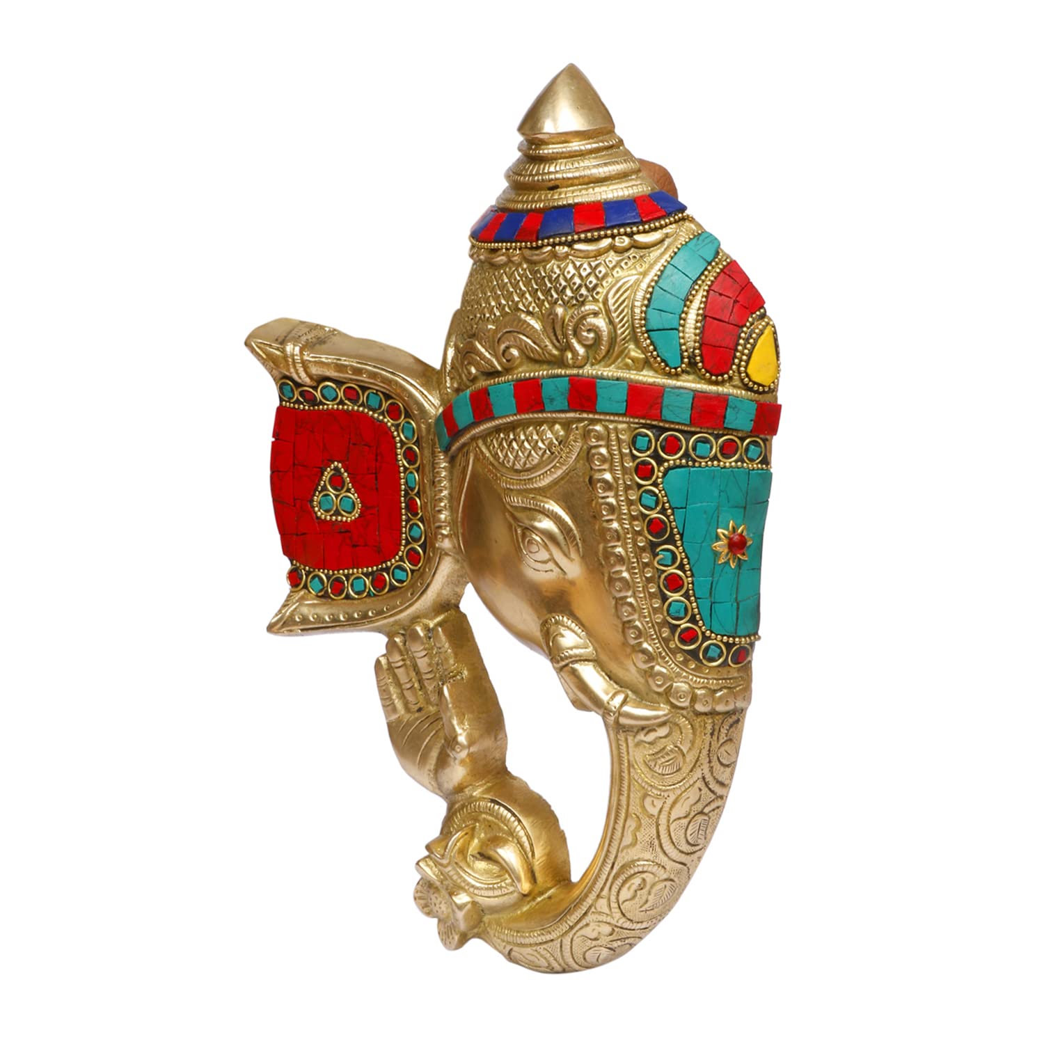 Artvarko Brass Ganesh Bhagwan Wall Hanging Idol Ganesha Statue Ganpati Murti For Home Entrance Dcor Diwali Gift Ganesha With Lar