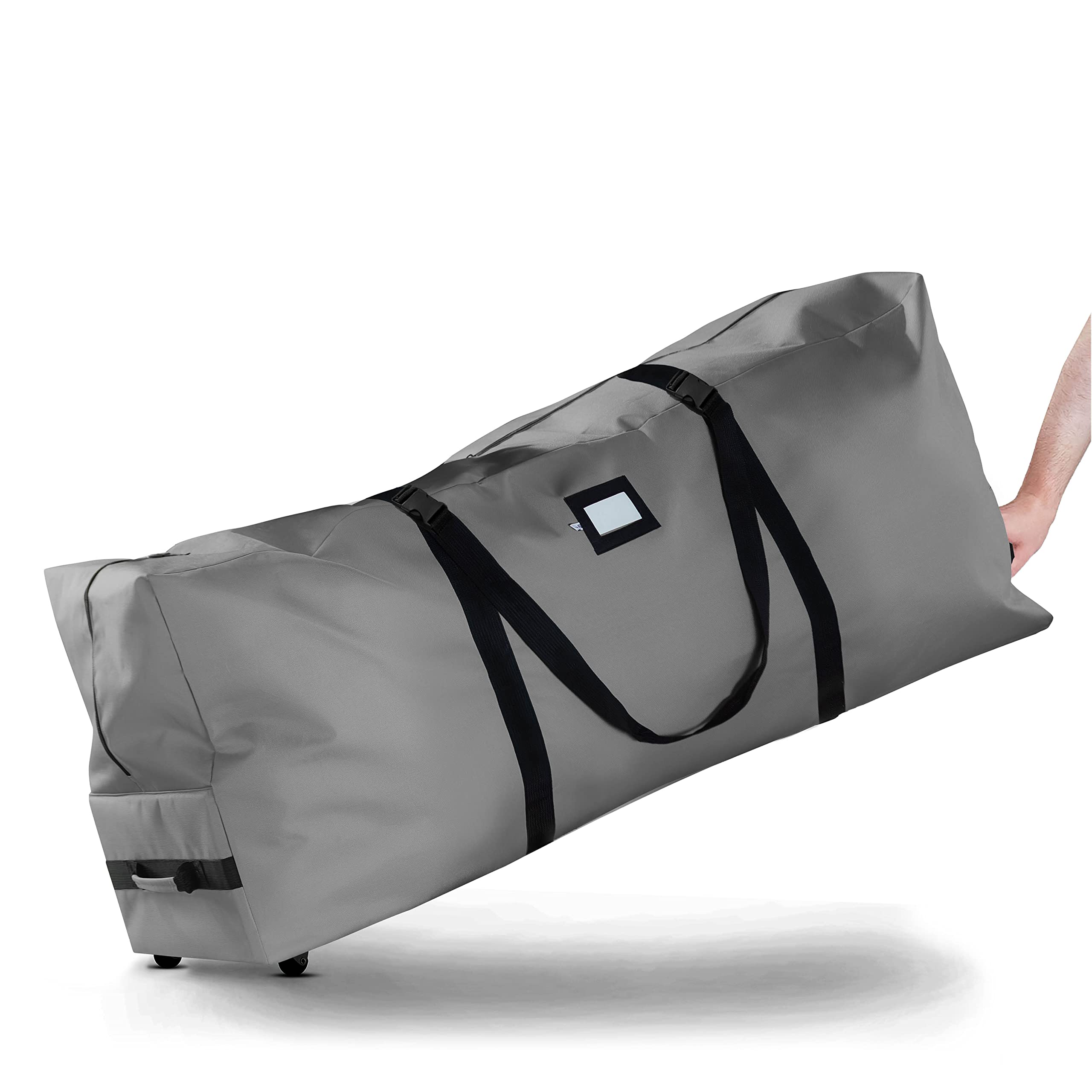 Zober Rolling Christmas Tree Storage Bag - Fits 7.5 Ft Artificial Trees - 600D Oxford Fabric Waterproof Christmas Tree Bag For S