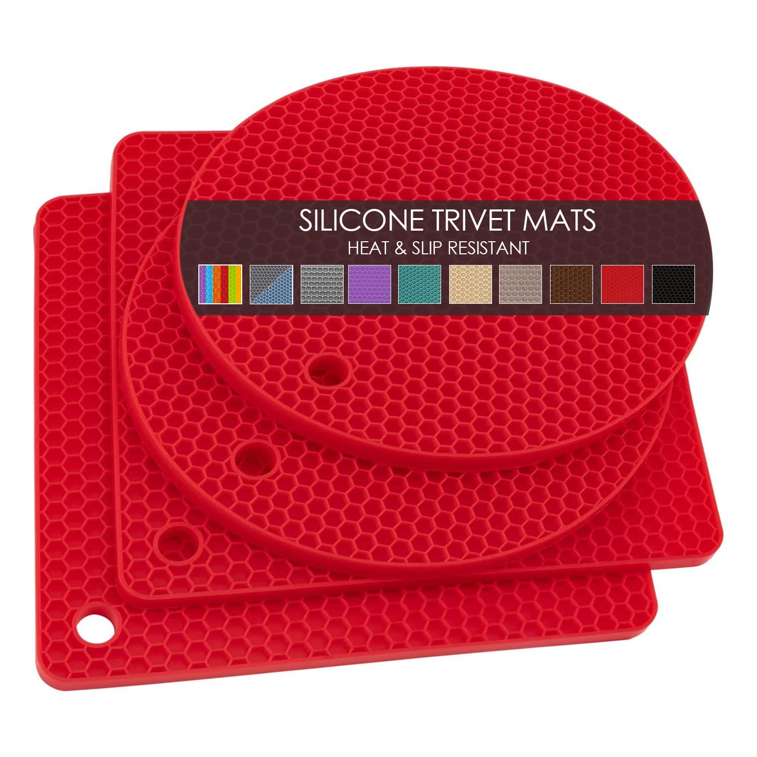 Silicone Trivets For Hot Pots And Pans, 4Pcs Flexible Multipurpose Hot Pads Pot Holders, Heat Resistant Trivet Mats For Hot Dish