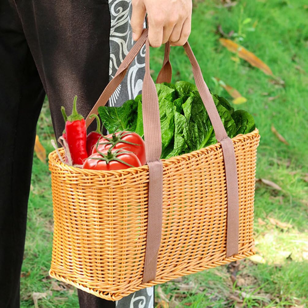 Farmhouse Food Storage Basket Market Basket With Handle Woven African Basket Grocery Shopping Bag Fruit Vegetables Basket Sundri