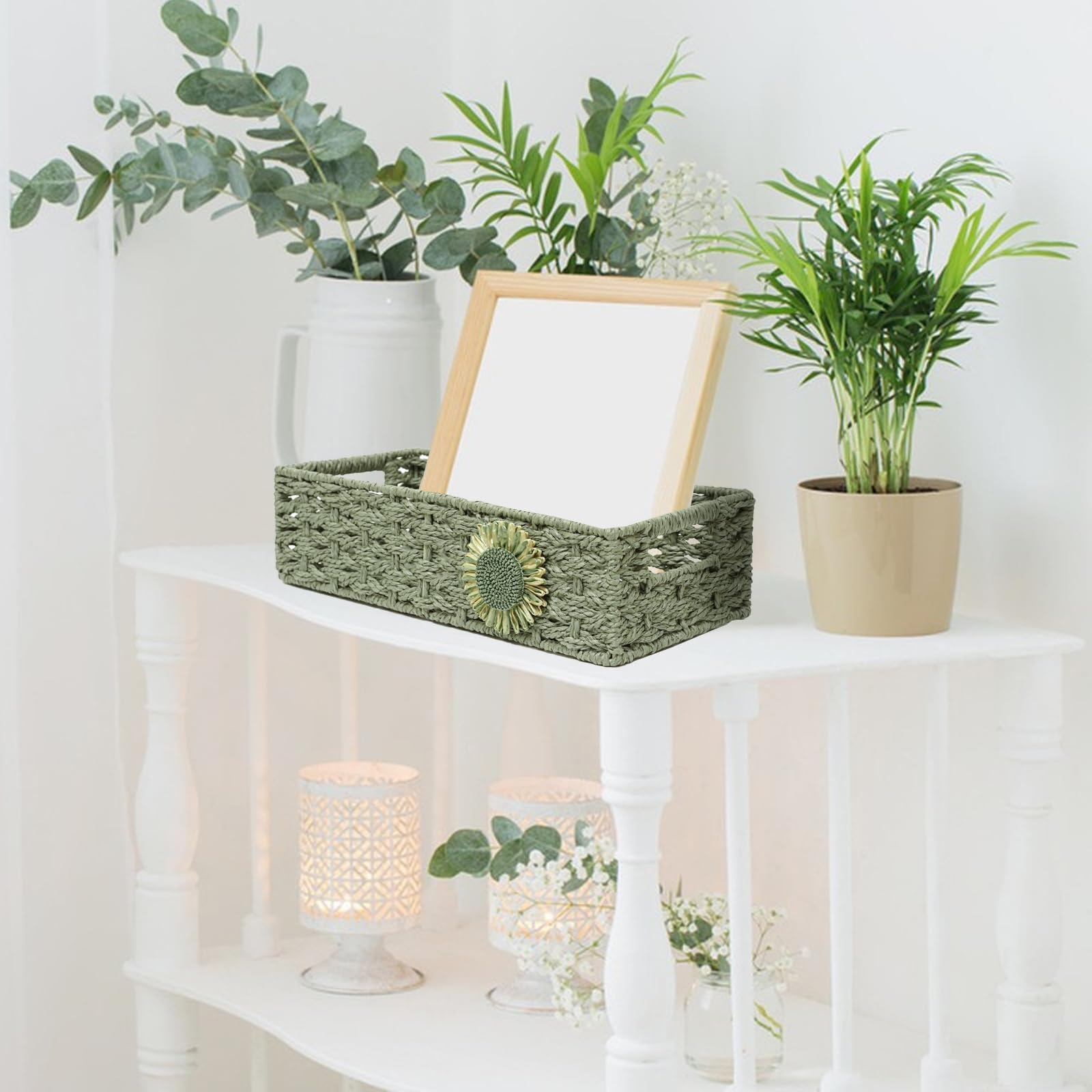 Duoer Toilet Paper Basket For Tank Top Bathroom Baskets For Organizing Bathroom Tray For Counter Storage Basket For Bathroom Org