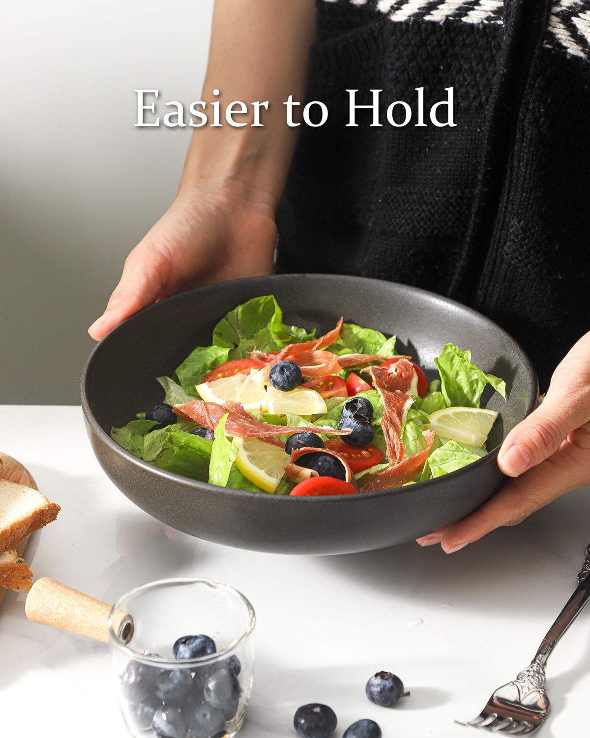 Tikooere Stoneware Pasta Bowls, 34 Oz Large Salad Bowls Set Of 4, Ceramic Serving Bowls For Ramen, Pasta, Fruit, Cereal, Dinner,