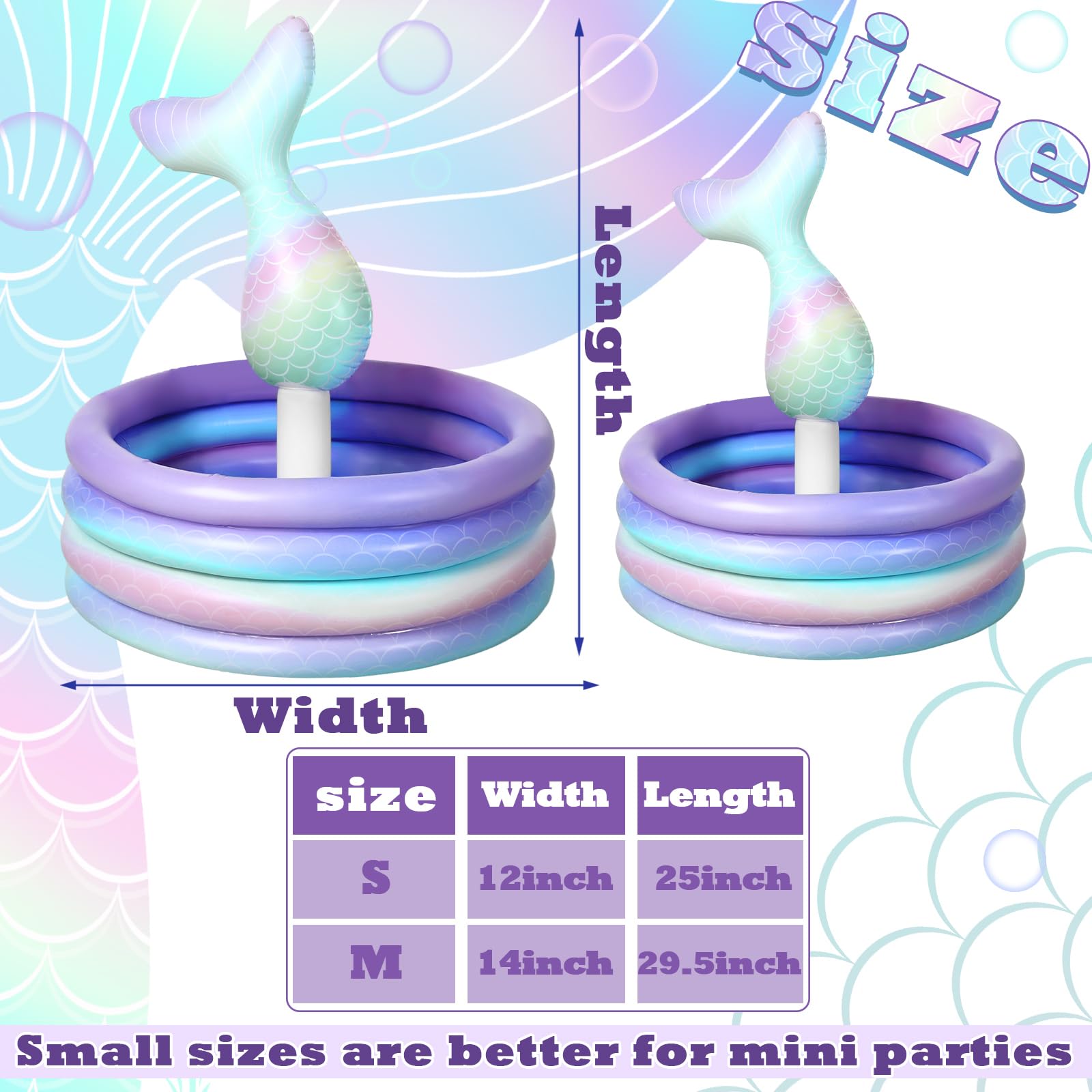 Bencailor Mermaid Party Decorations Mermaid Tail Inflatable Cooler Blow up Drink Cooler Floating Ice Chest Mermaid Pool Drink Ho