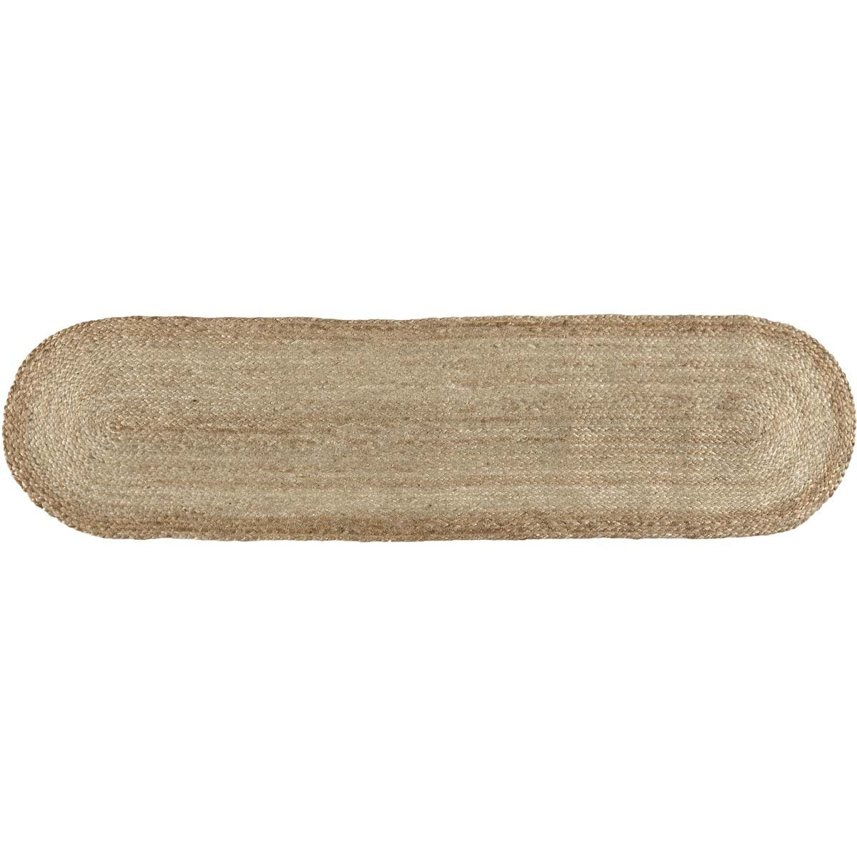 Vhc Brands Farmhouse Boho Coastal Braided Woven Natural Jute Table Runner For Kitchen Dining Room Hot Pad Mat, Natural Tan, Oval