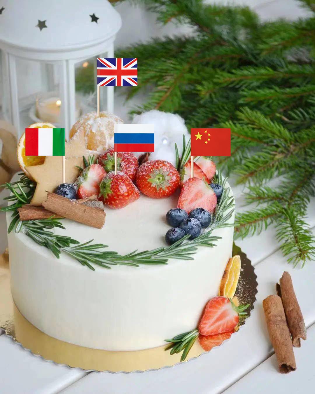 Stidsds 24 Countries Toothpick Flags Mini Small Country National Cupcake Toppers Stick Flag World International Festival Party D