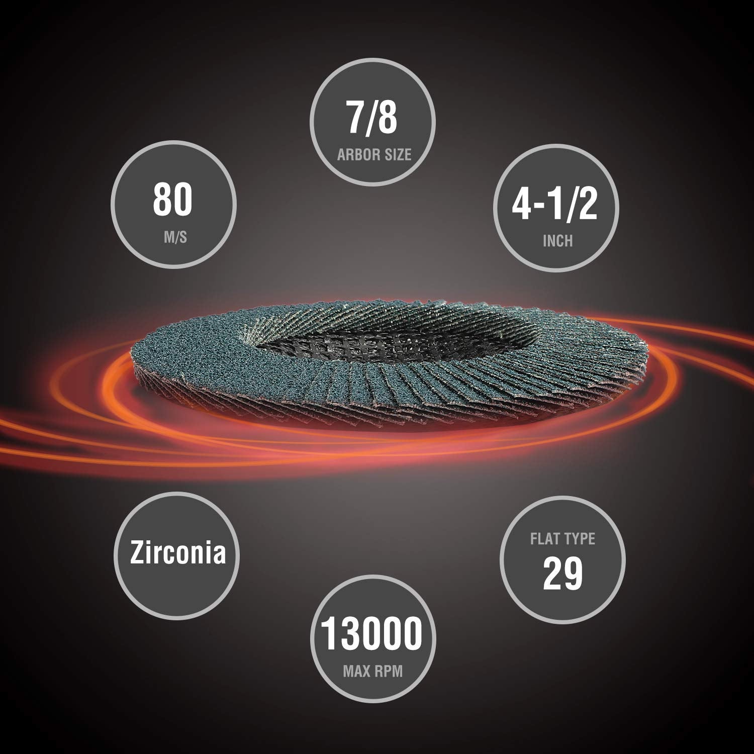 Workpro 20-Pack Flap Discs, 4-12-Inch, Arbor Size 78-Inch, T29 Zirconia Abrasive Grinding Wheel And Flap Sanding Disc, Includes