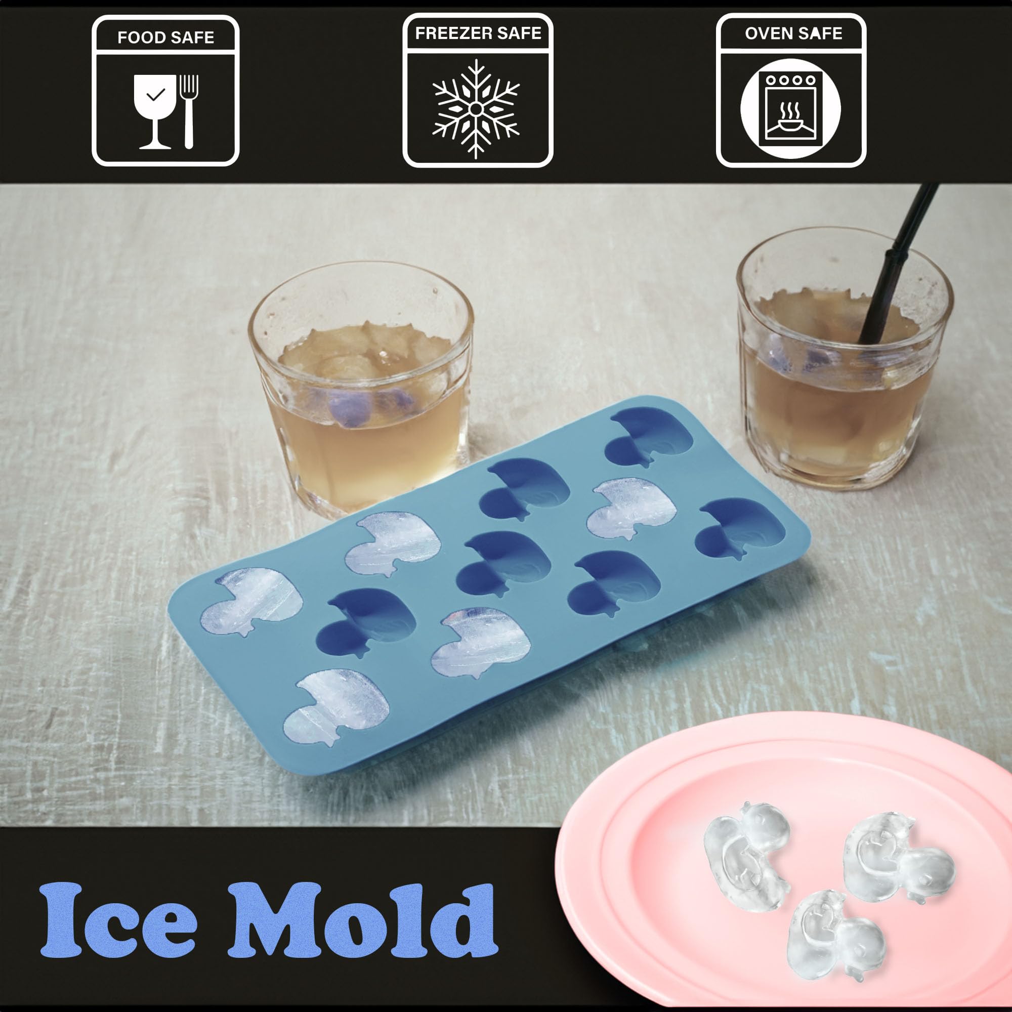 2 Set Of Funny Shaped Silicone Mold For Duck Chocolate, Ice Cube Tray Party And Favors (Accessgood)
