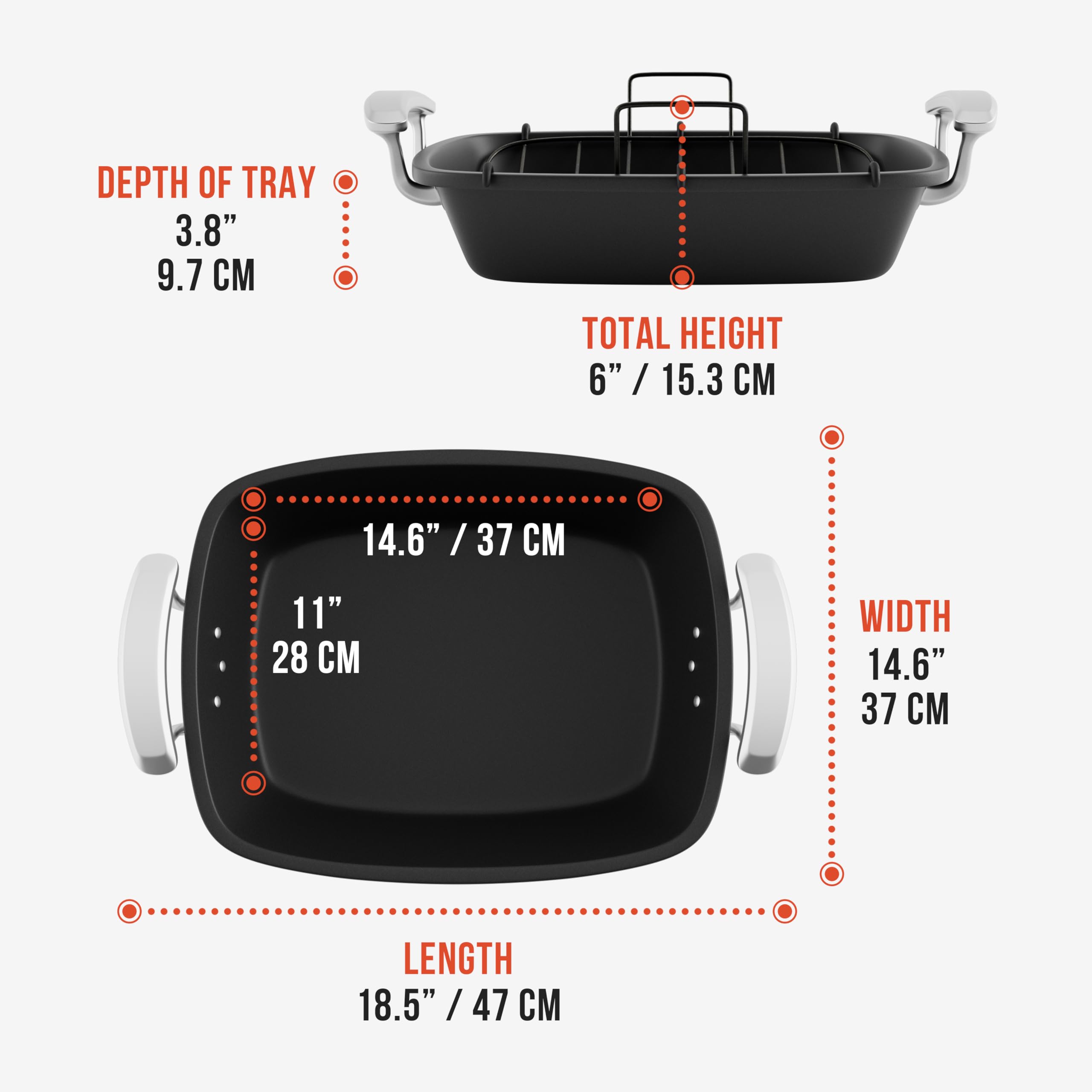 Chef Pomodoro Deluxe Large Carbon Steel Roasting Pan With U-Rack, 18.5 X 14.5-In (47 X 37 Cm), Extra-Large, Grey - The Ultimate