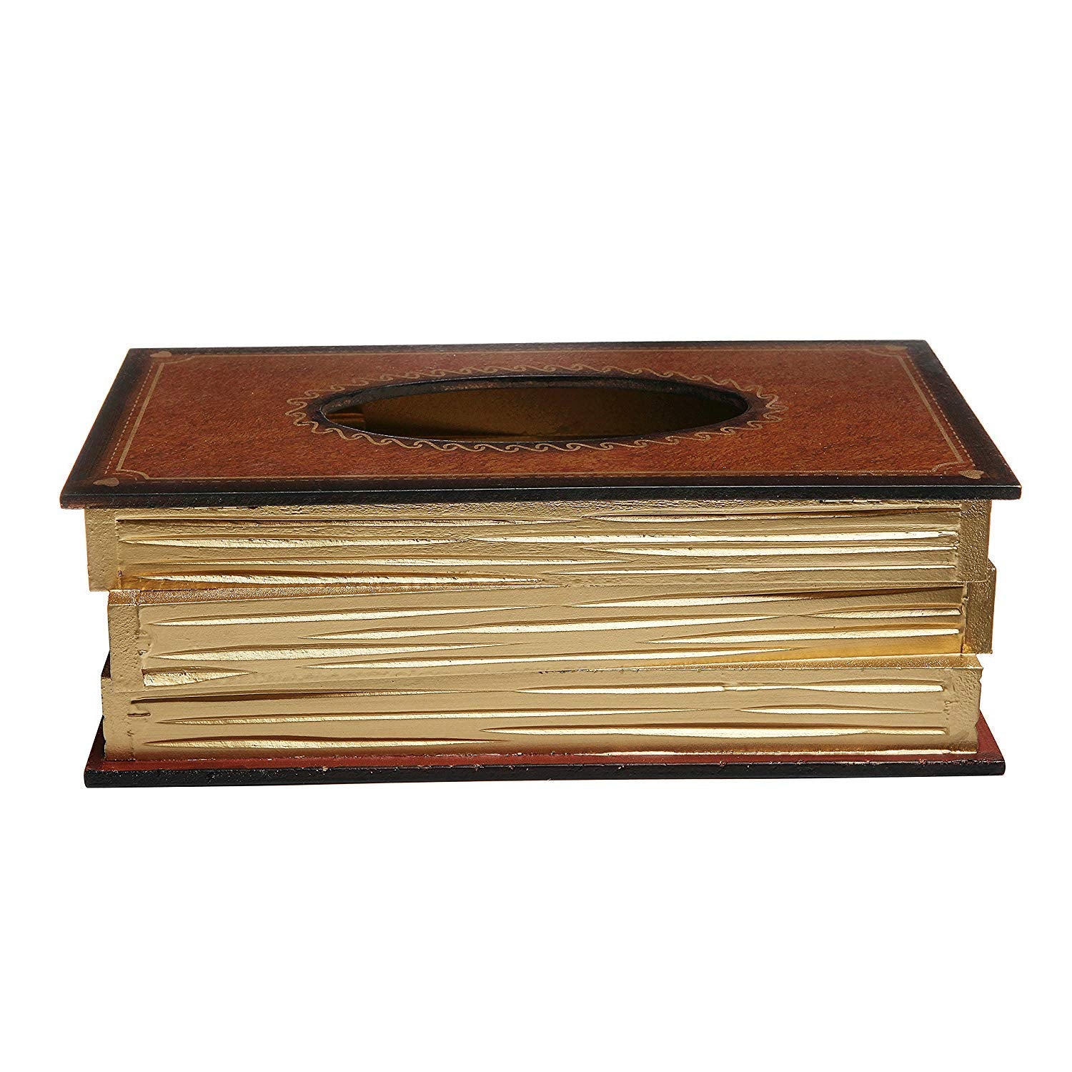 Nfashionso Antique Book Design Wood Bathroom Facial Tissue Dispenser Box Cover/Novelty Napkin Holder