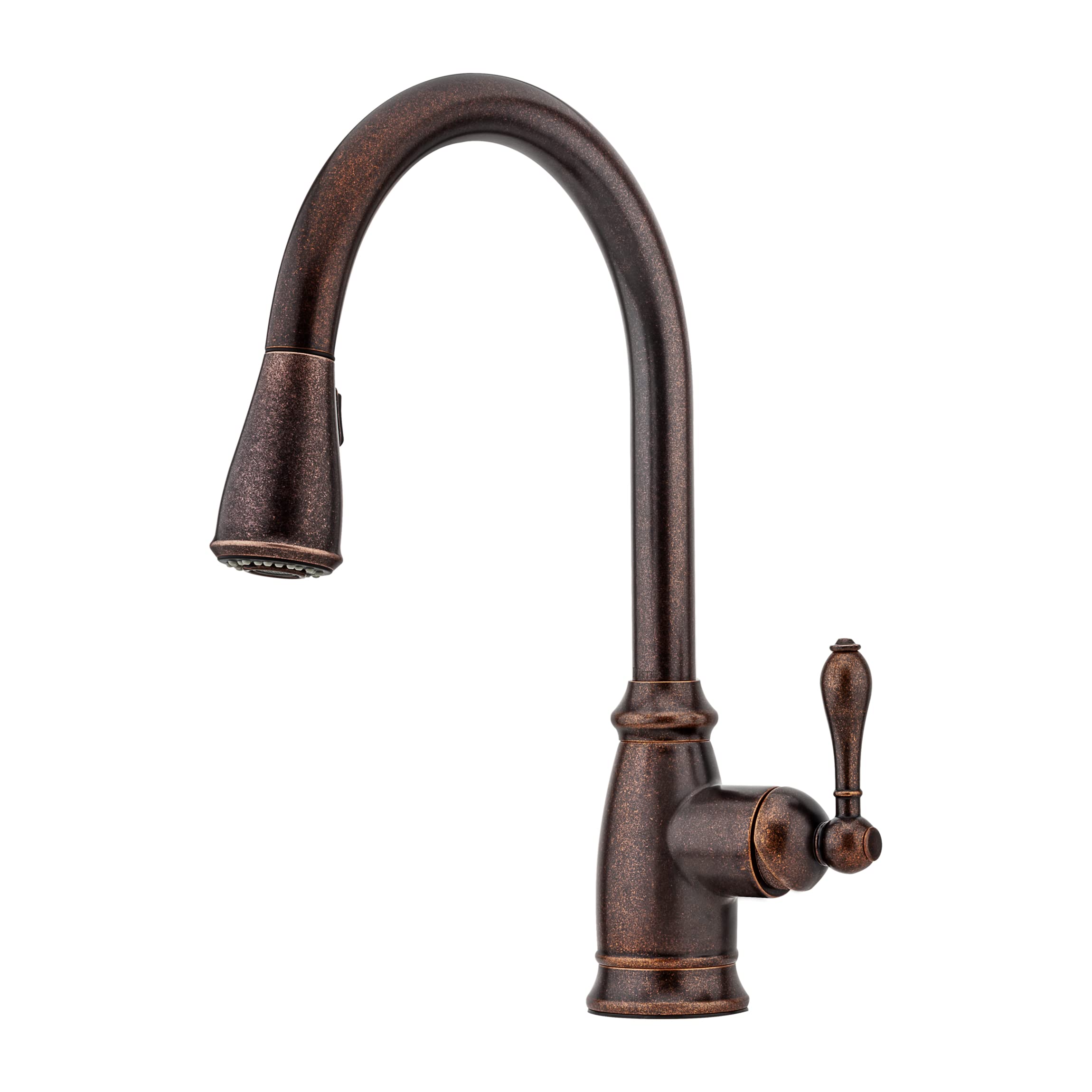 Pfister Canton Kitchen Faucet with Pull Down Sprayer, Single Handle, High Arc, Rustic Bronze Finish, F5297CNU