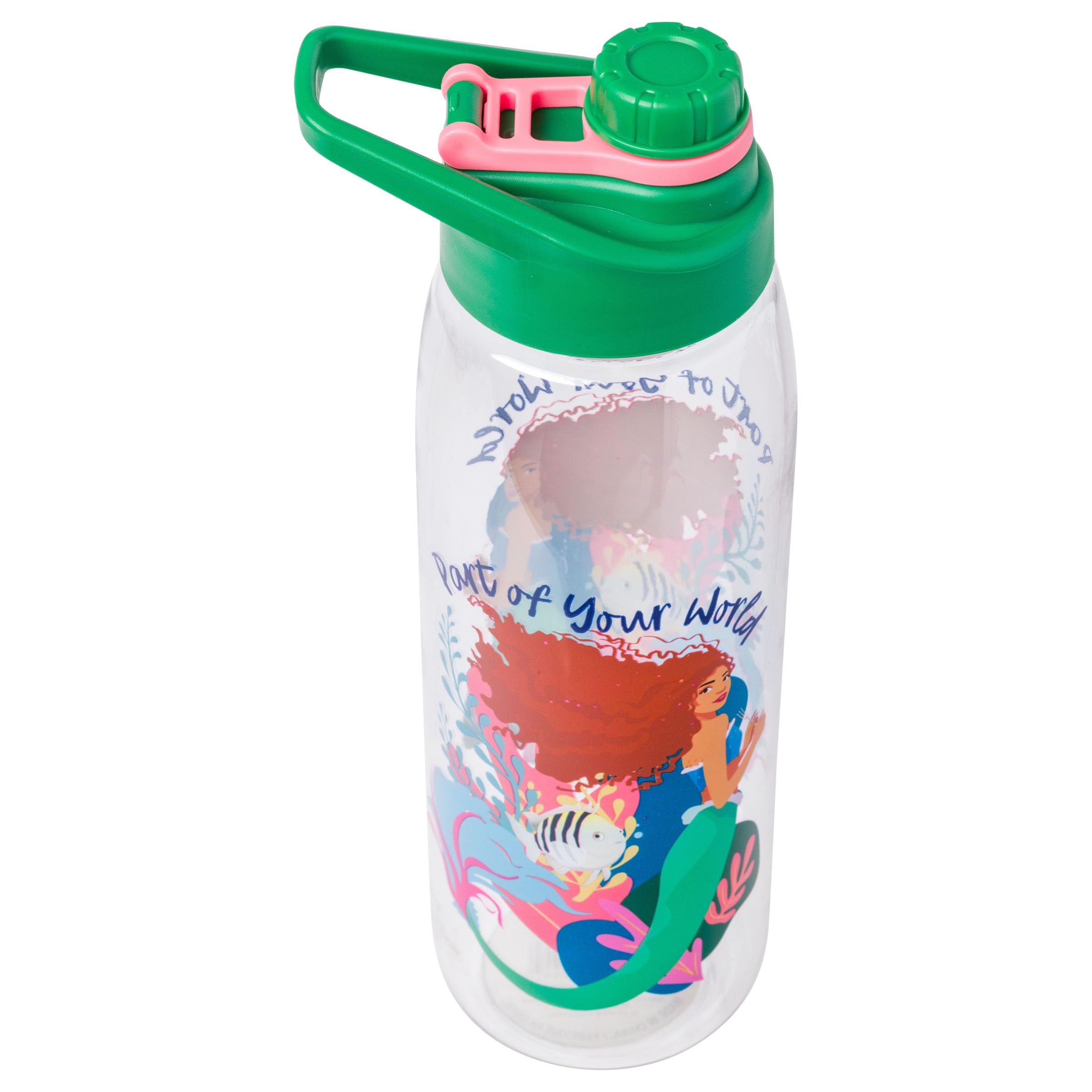 Silver Buffalo Disney The Little Mermaid Live Action Movie Ariel A Part Of Your World Water Bottle With Screw-On Lid, 28 Ounces