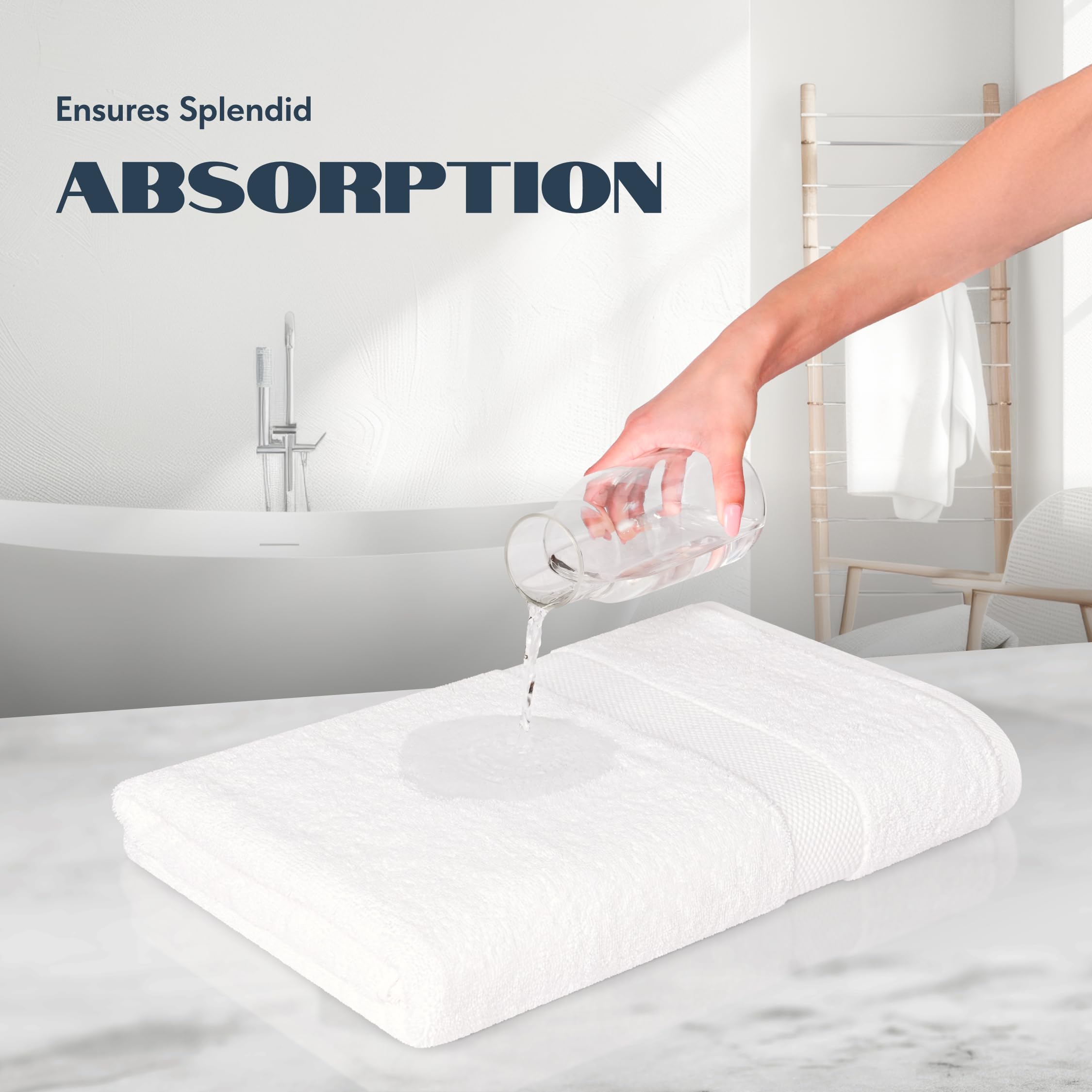 White Classic Luxury Bath Sheets - 35x70 Inch, 700 GSM Turkish Cotton, Highly Absorbent, White, 2 Pack