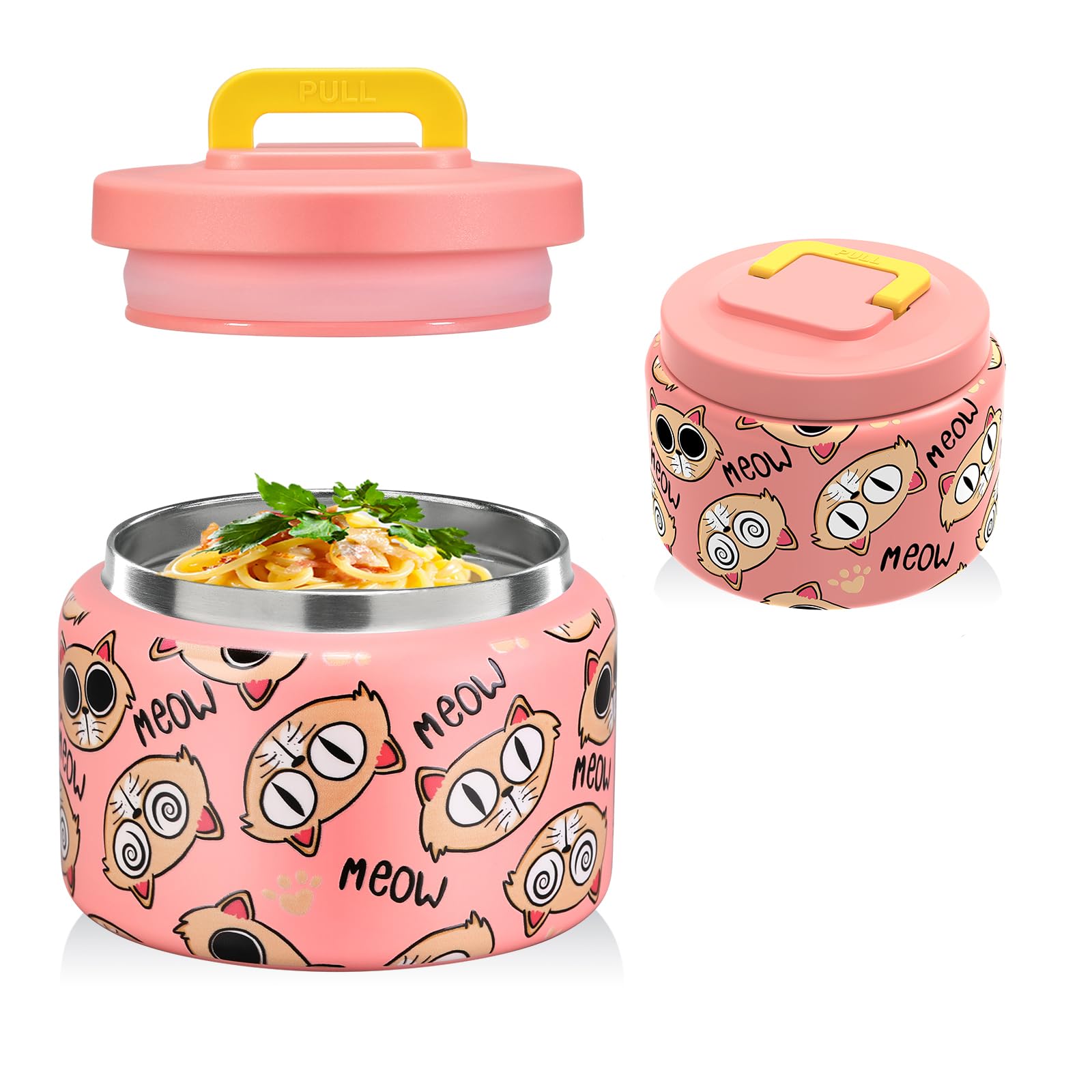 8 Oz Thermo Food Jar for Hot & Cold Food for Kids, Insulated Lunch Containers Hot Food Jar,Leak-Proof Vacuum Stainless Steel Wid