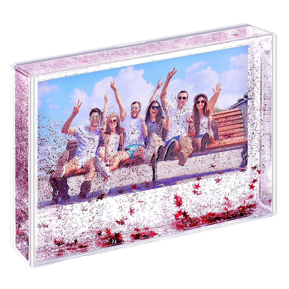 Kingho Glitter Picture Frame Cute Liquid Acrylic Photo Frames for Family Friends Couples Gifts, Mount for 4x6 inch (10x15 cm) Pi