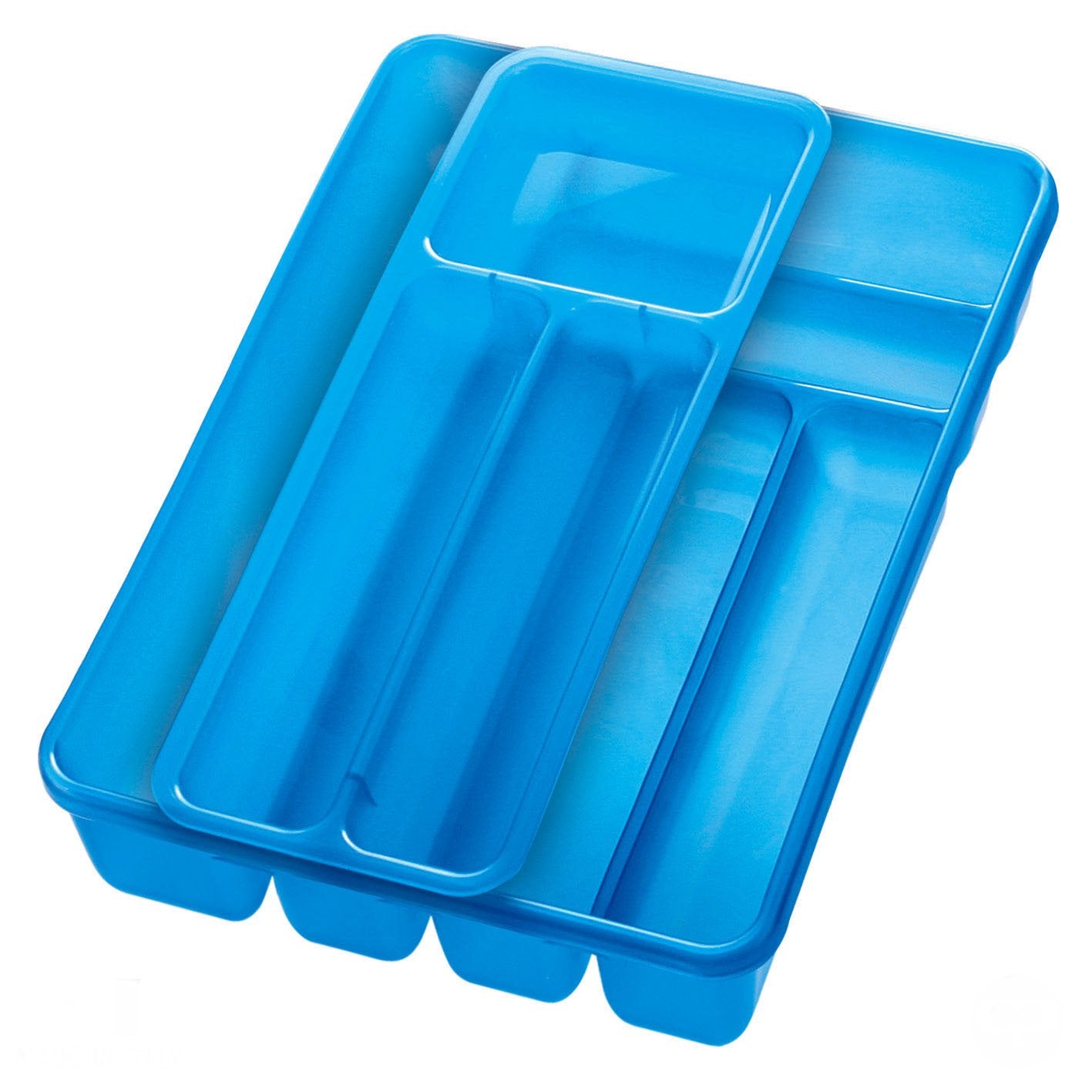Uniware Large Cutlery Holder 9 Compartments With Tray (Blue),Made In Italy