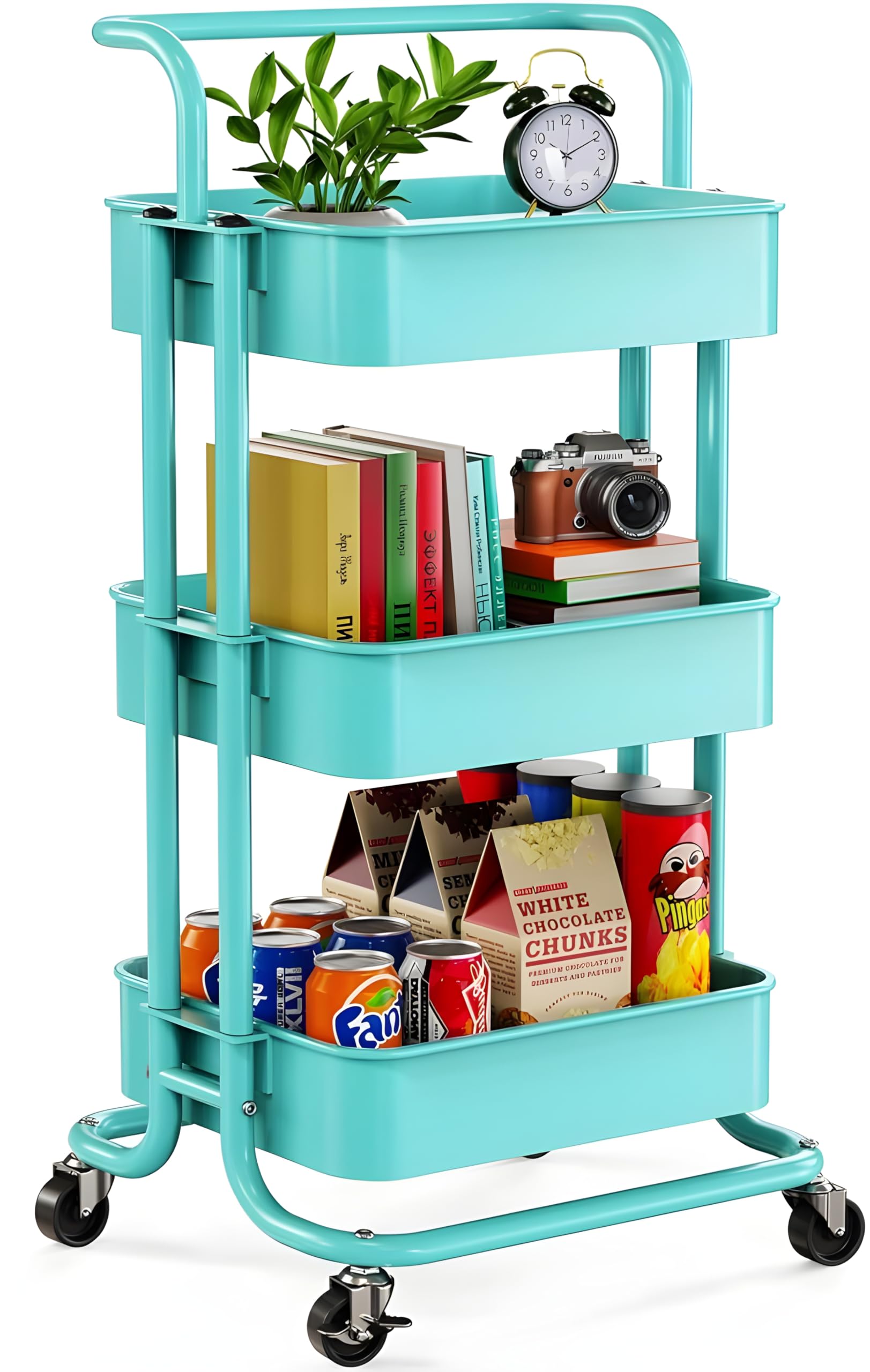 Jialto Multipurpose Trolley With Wheels Heavy Duty 3Tier Utility Cart For Storage & Organization Movable Rack For Home, Kitch