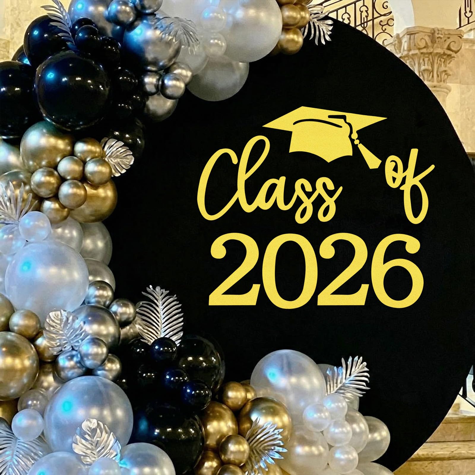 Mindsoft Gold Felt Class of 2026 Sticker Sign for Backdrop Graduation Decor for Party Congrats Grad Class of 2026 Event Letter S