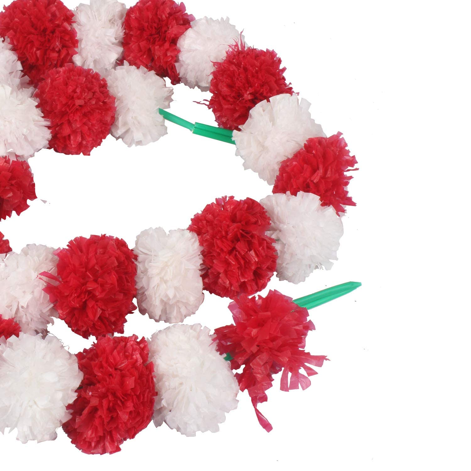 Klassic Red And White Artificial Marigold Flower For Decoration For Diwali Decoration Navratri, Pooja, Home Inauguration, Temple