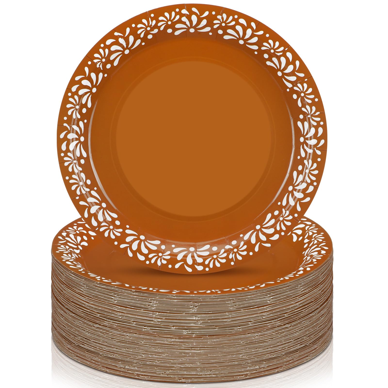 Yungyan 50 Pcs Platos De Barro Mexicanos Paper Plates Cielito Lindo Baby Shower Party Supplies 9 Inch Mexican Plates Terracotta 