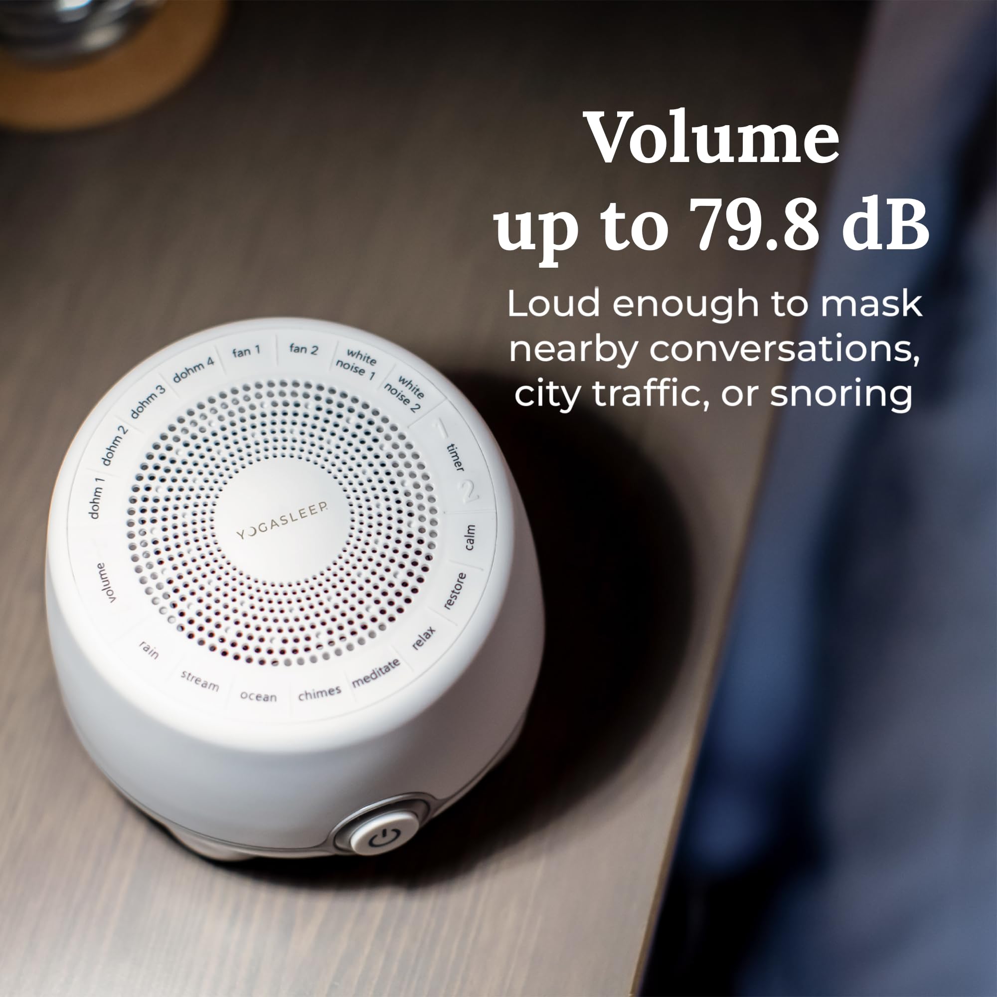 Yogasleep Whish White Noise Sound Machine  16 Natural & Soothing Sounds  Volume Control for Baby & Adults  Get Office Privacy  Concentration  Sleep Aid  Compact for Easy Travel  Essentials for Nursery