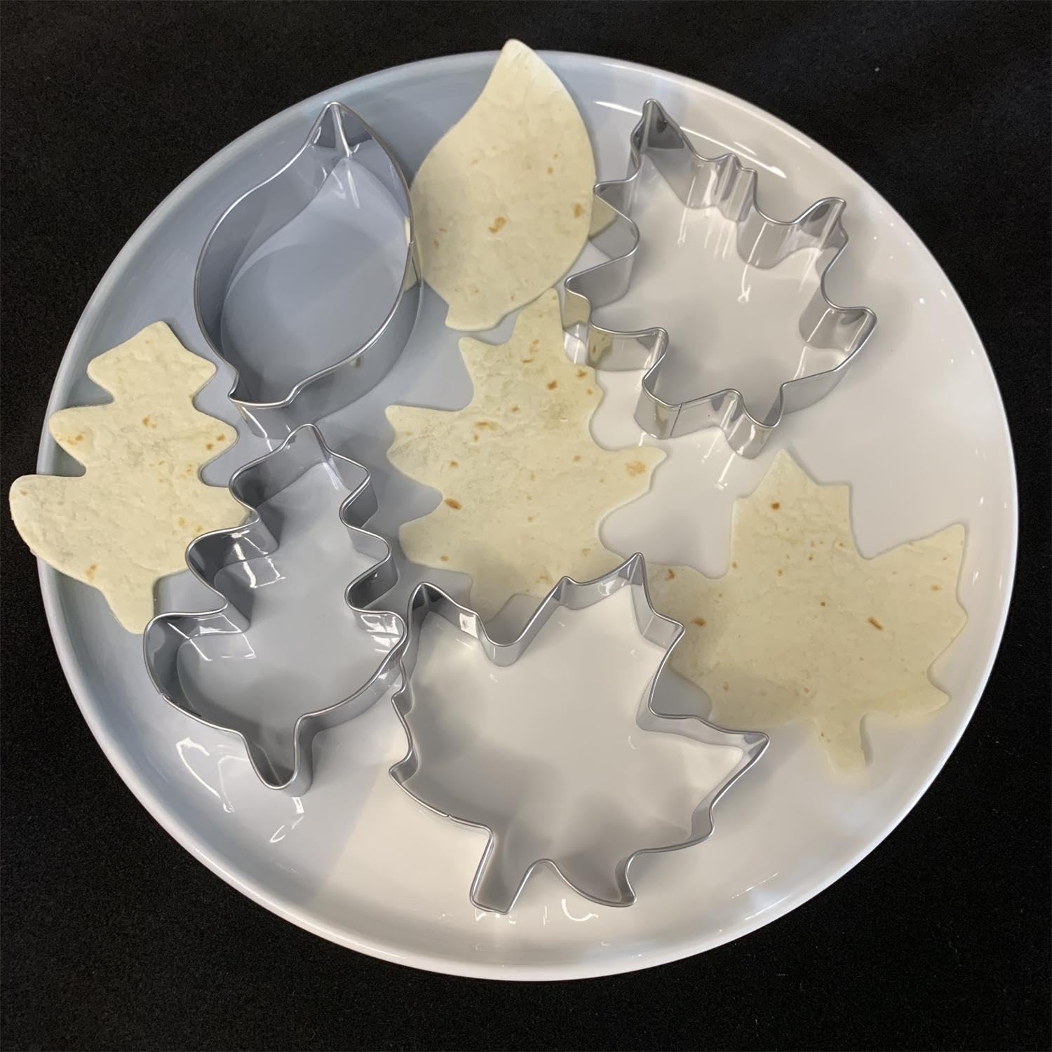 Lubtosmn Fall Leaf Cookie Cutter Set-4 Piece-Maple Leaf, Oak Leaf, Leaf Shapes-Diswasher Safe-Fall Holiday Cookie Cutters Shapes