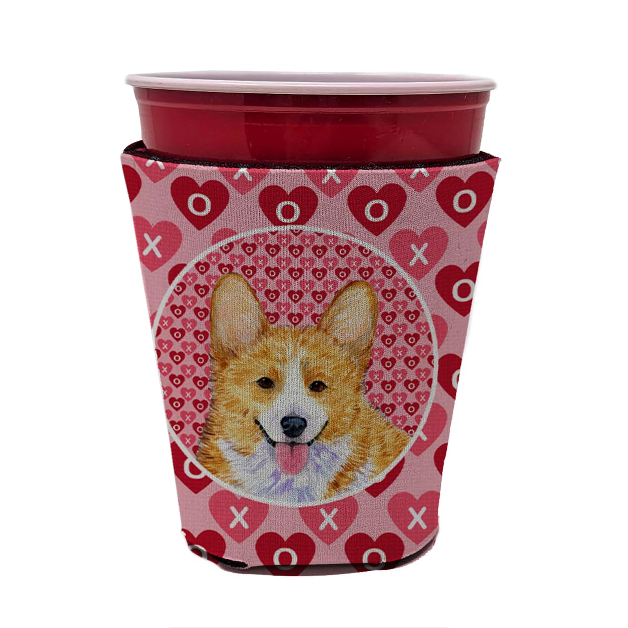 Caroline'S Treasures Ss4486Rsc Corgi Hearts Love And Valentine'S Day Red Cup Hugger Cup Cooler Sleeve Hugger Machine Washable Dr
