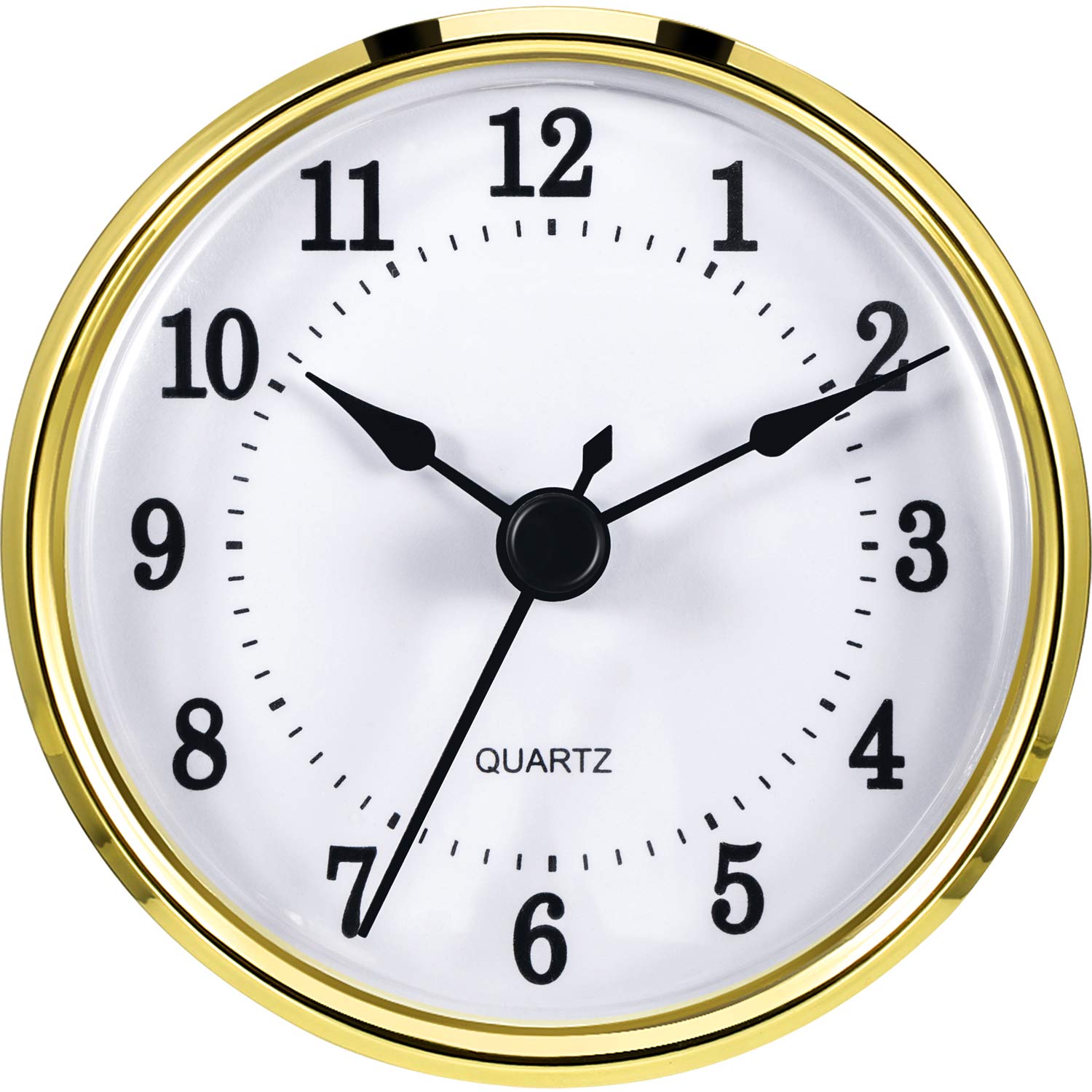 Hicarer 3-1/8 Inch (80 Mm) Clock Insert Fit Diameter 3.0 Inch (76 Mm) Hole, Gold Trim