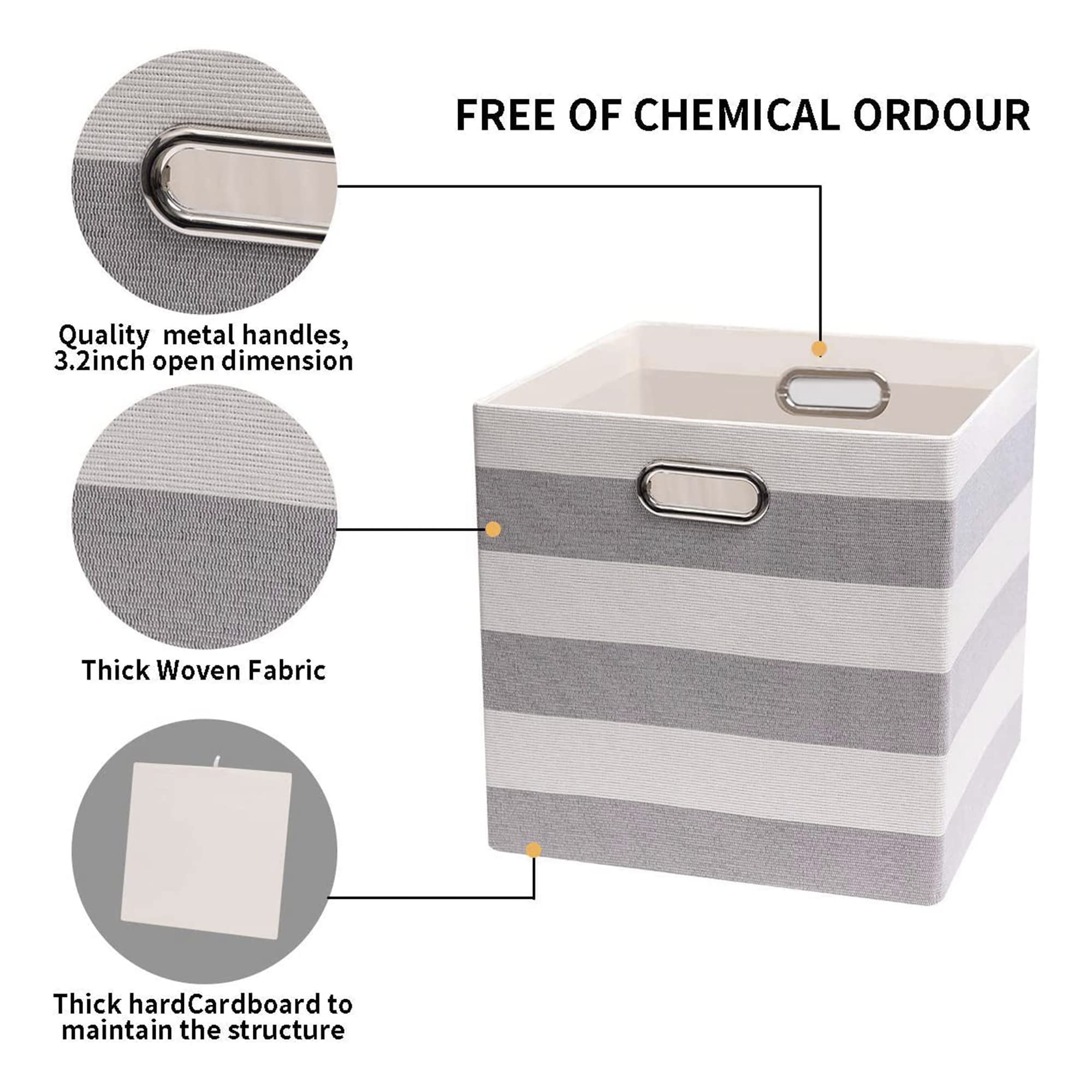 Posprica 3X Thicker Storage Bins Storage Cubes, 13  13 Fabric Storage Boxes Foldable Baskets Containers Drawers For Nurseries,Of