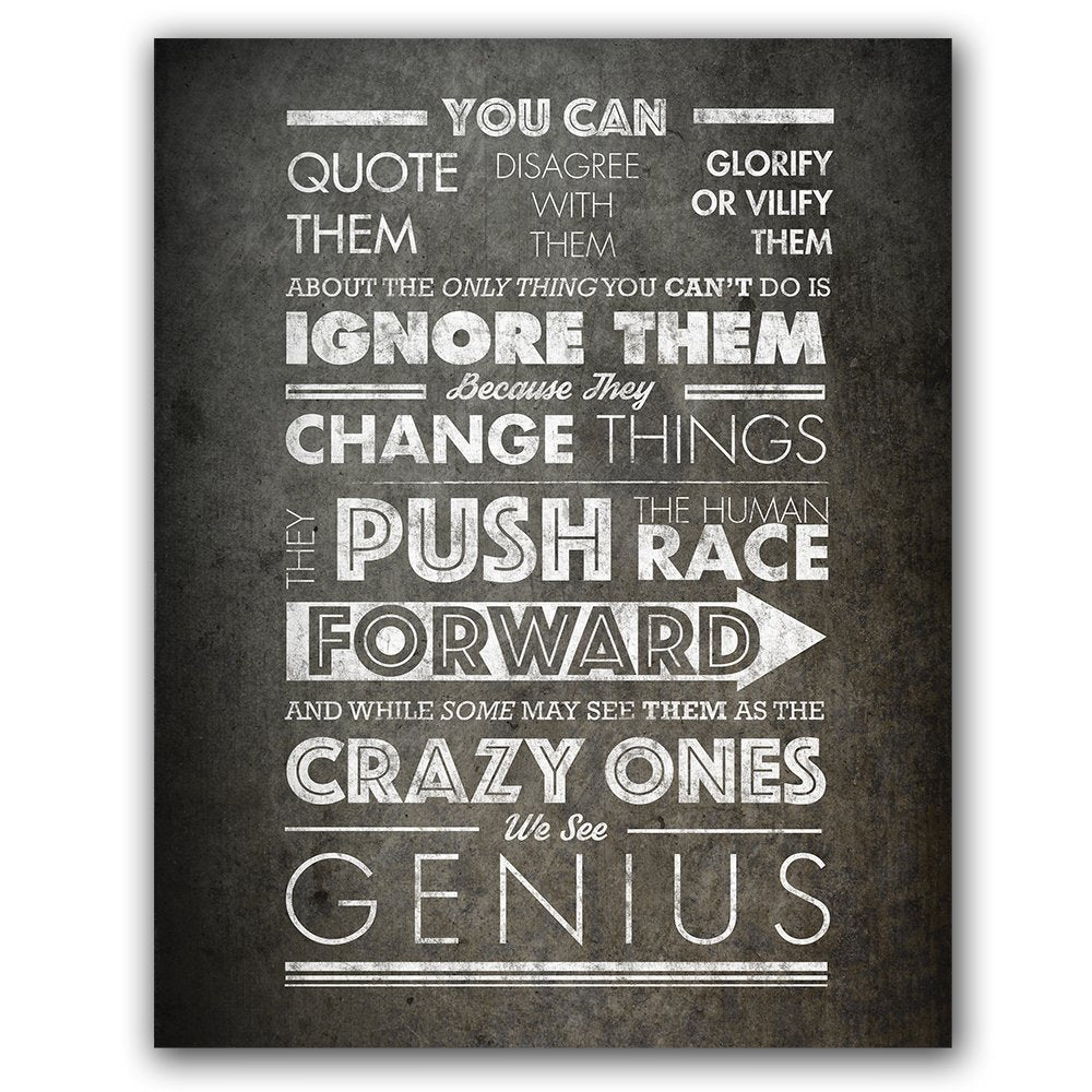 Personal-Prints Steve Jobs Quote - The Crazy Ones Triptych