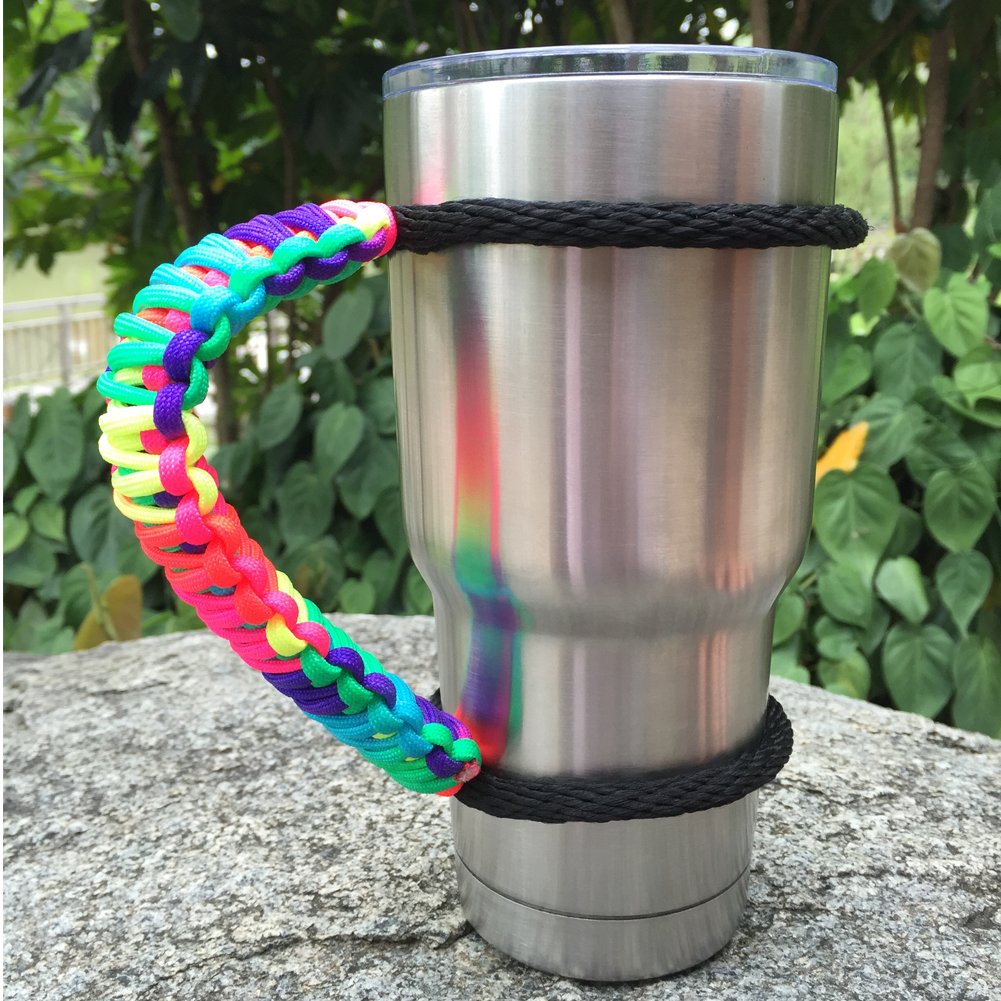 Moce Handmade Paracord Handle For Yeti/Rtic/Ozark Trail Rambler 30 Oz Tumbler. Colorful