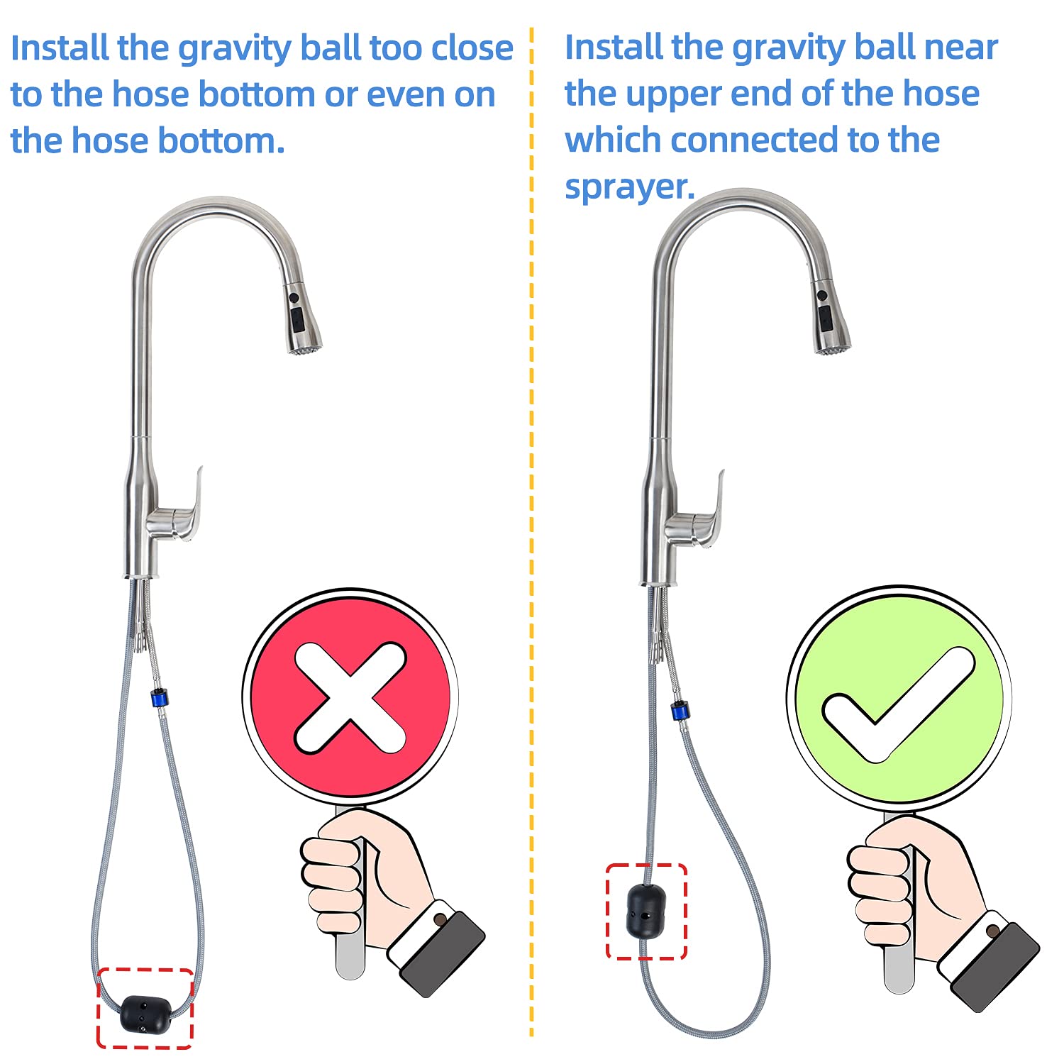 Xuchuan 14.80Oz(420G/0.93Lb) Universal Kitchen Pull Down Faucet Hose Weight Ball, Sink Basin Pull Out Sprayer Heavy Gravity Repl