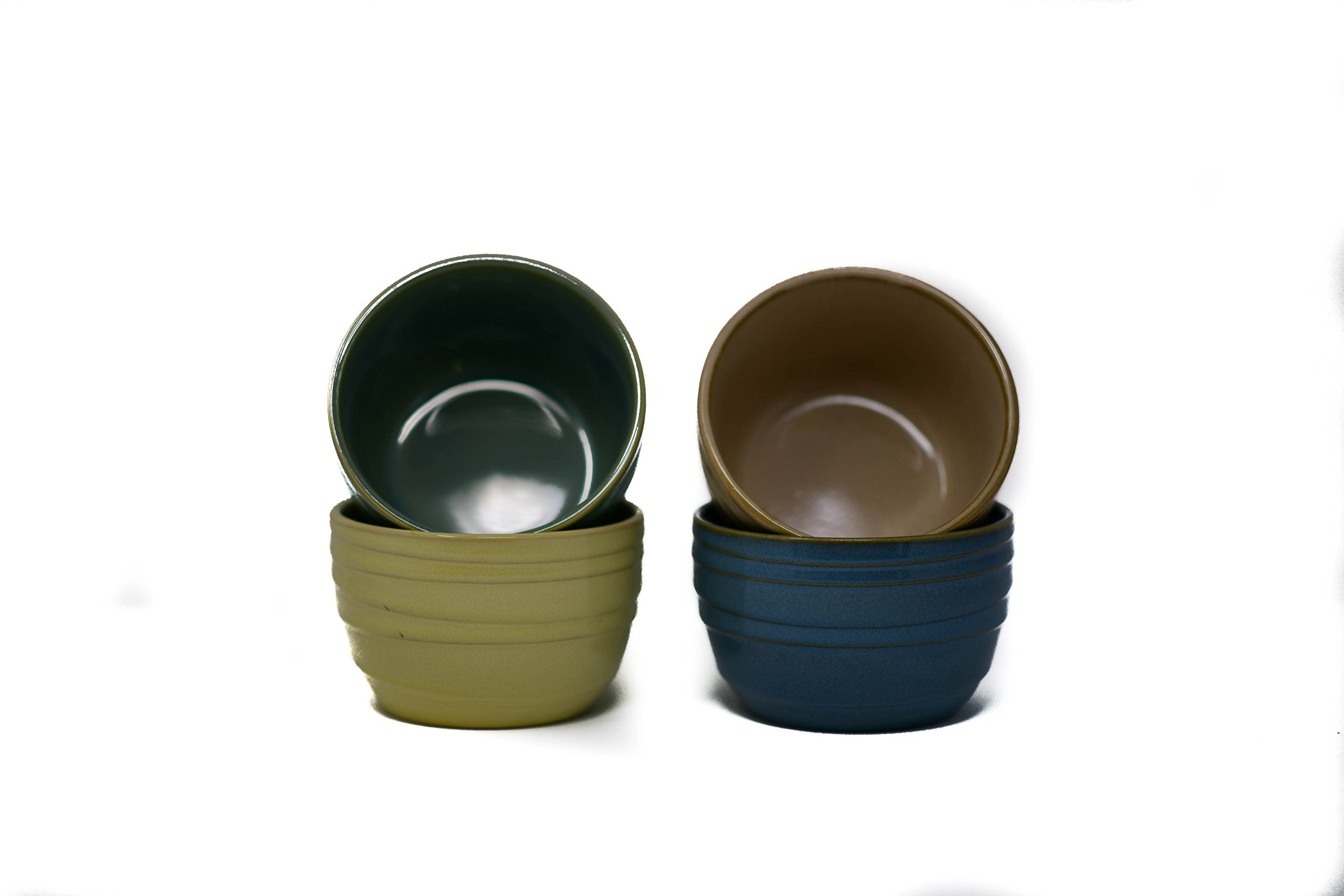 Stoneware Serving Set, 5 Pieces, Melamine, Green & Orange, Model 8541918913