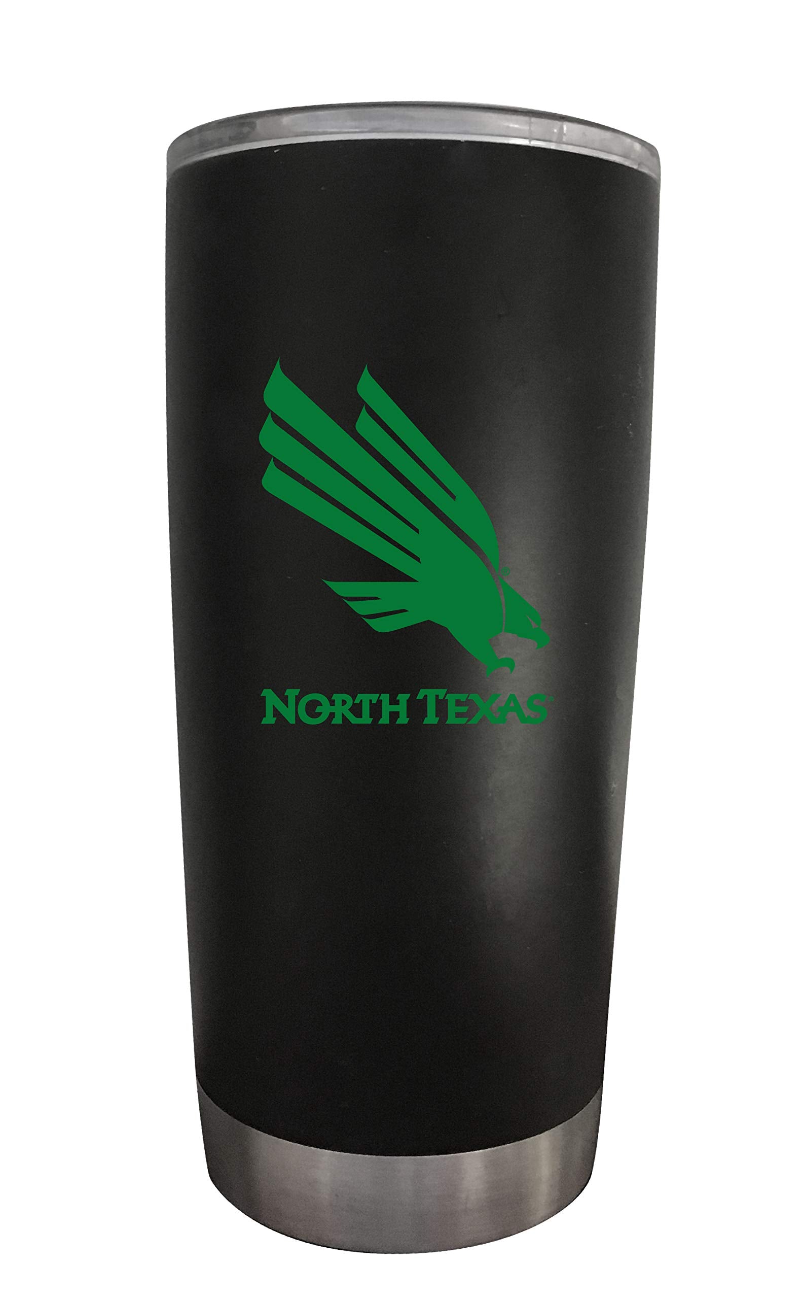 North Texas 16 Oz Black Insulated Stainless Steel Tumbler Glossy Brushed Finish Officially Licensed Collegiate Product