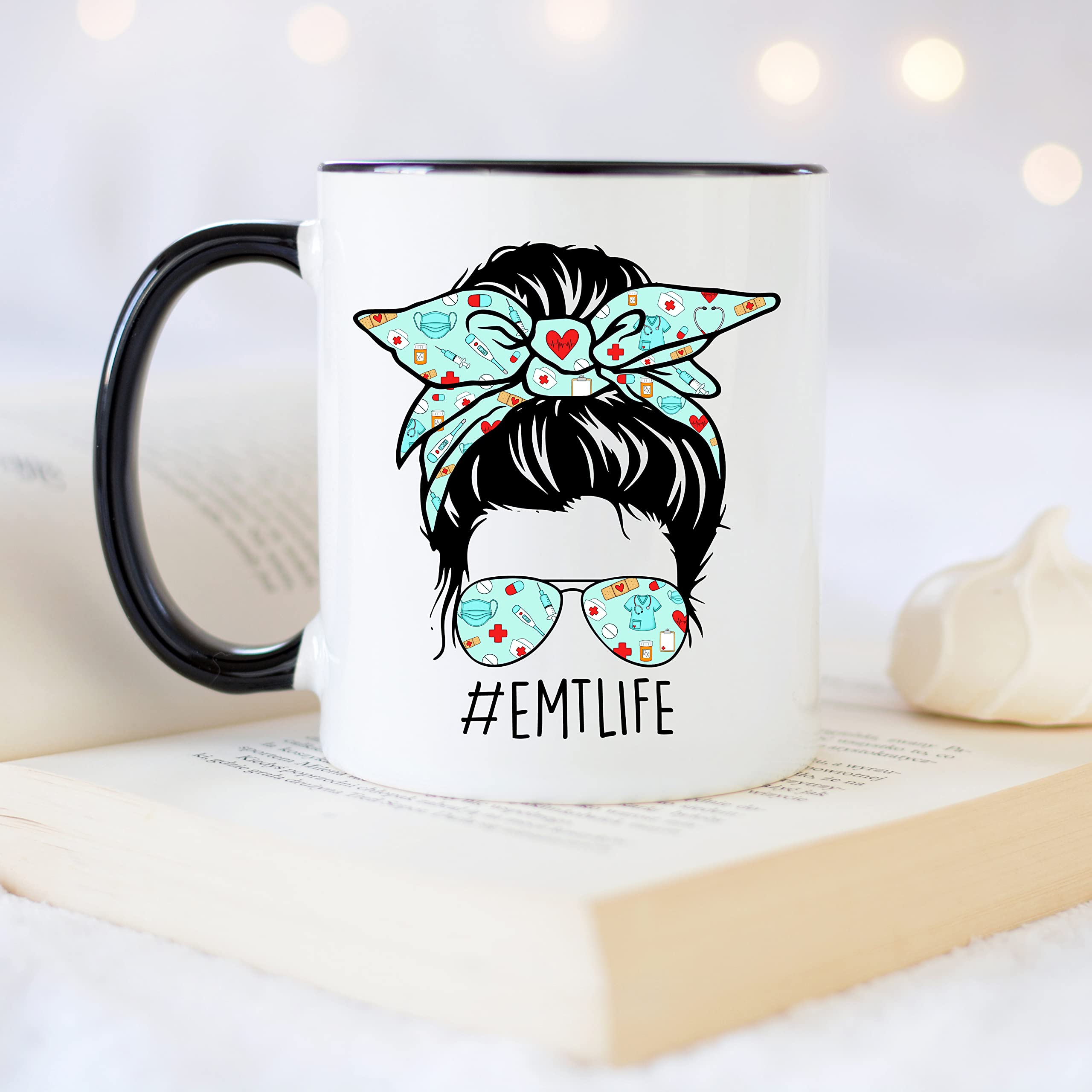 YouNique Designs EMT Mug, 11 Ounces, Funny EMS Coffee Mug for Women, EMT Graduation Cup, EMT First Responder Mug, EMT Coffee Cup