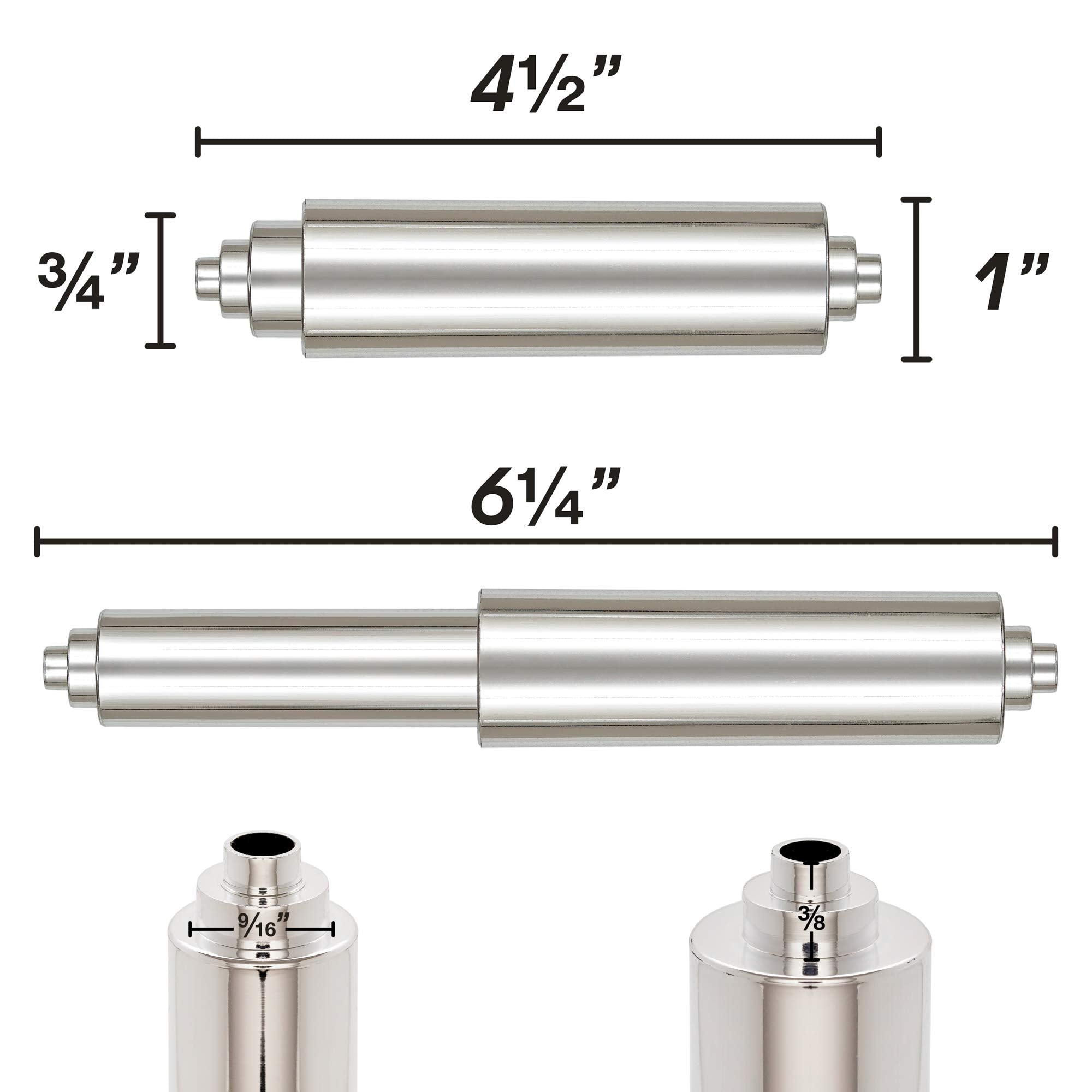 Universal Plastic Spring Loaded Toilet Paper Roll Holder Replacement, Chrome (1, Chrome)