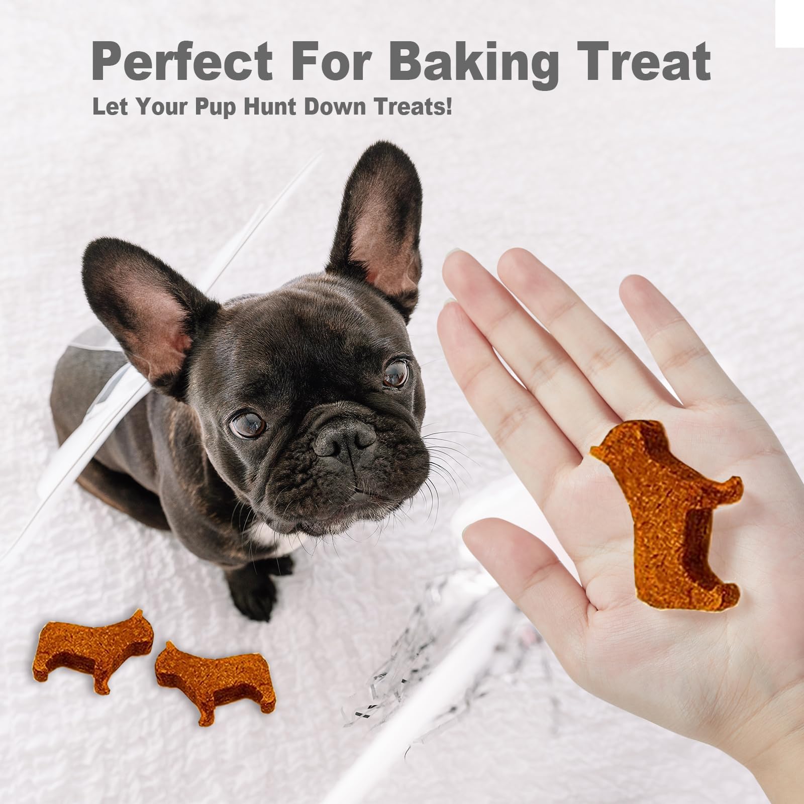 ACOOKEE French Bulldog Ice Cube Tray, Silicone Gray Mold for Fun Ice Cubes, BPA Free & Heat Resistant